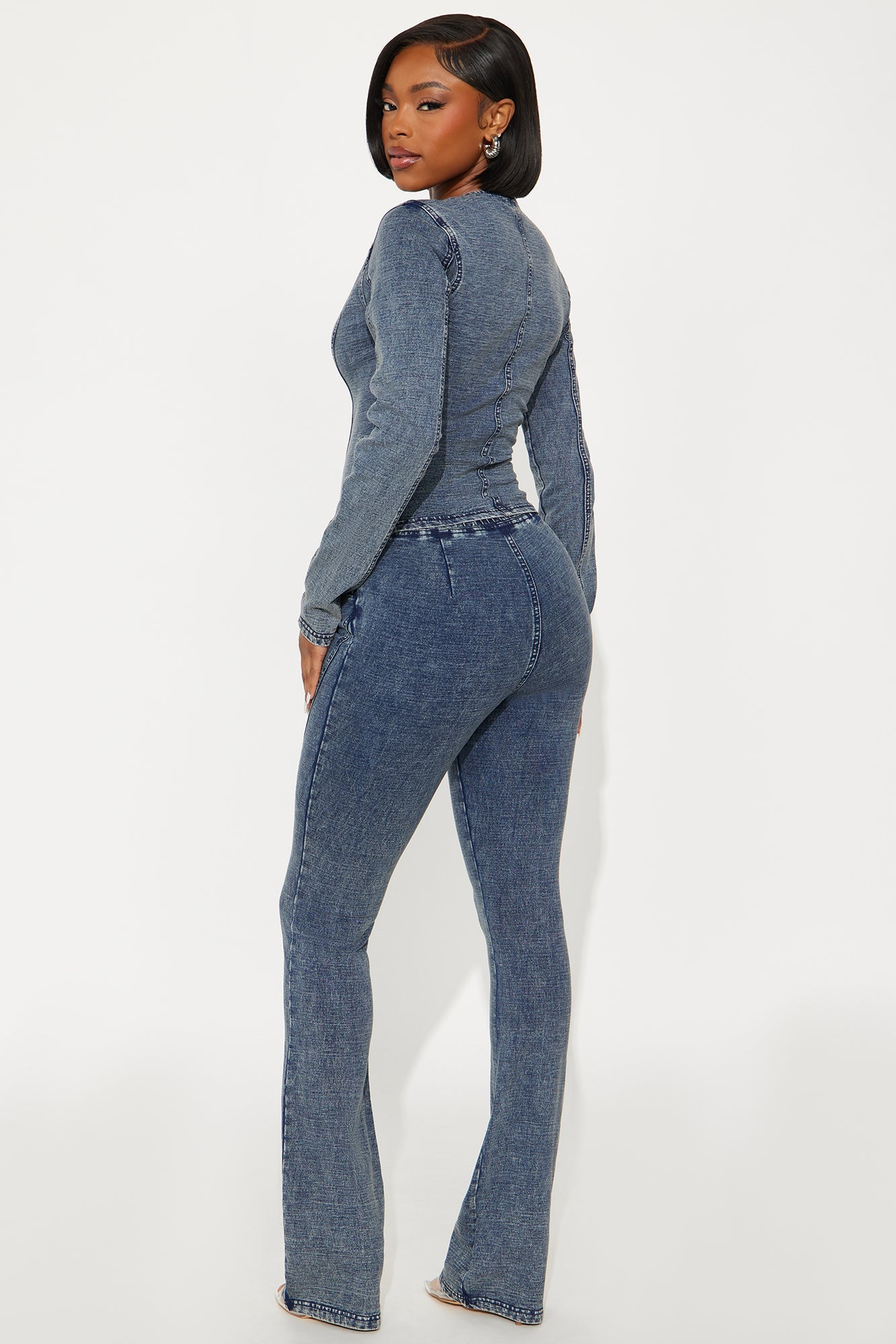Emilia Washed Pant Set - Denim