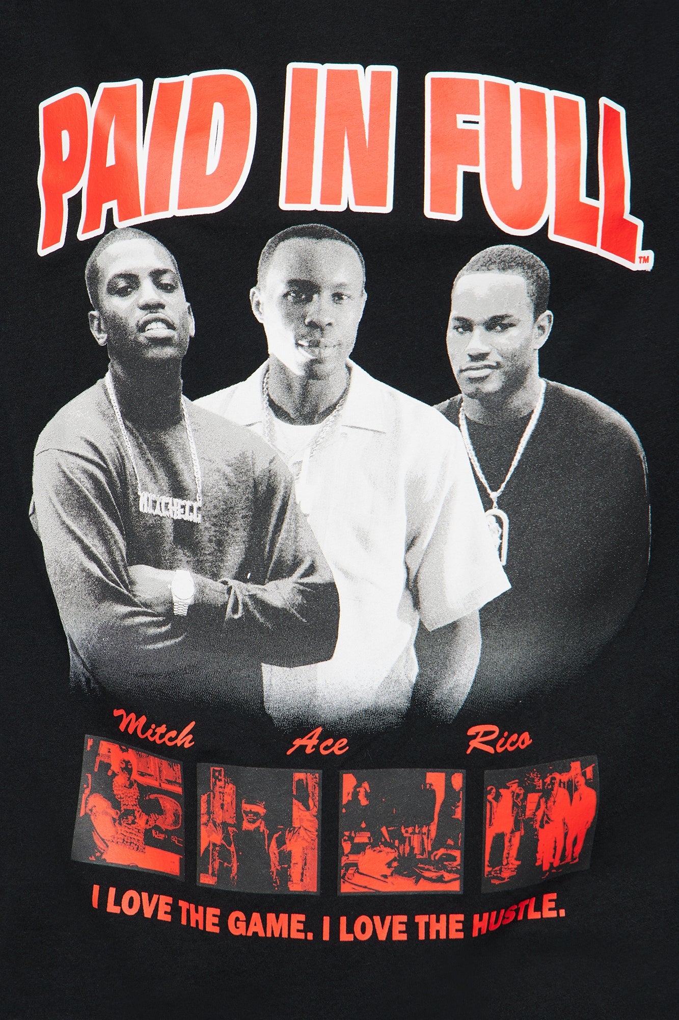 Paid In Full Oversized VNeck Tee - Black