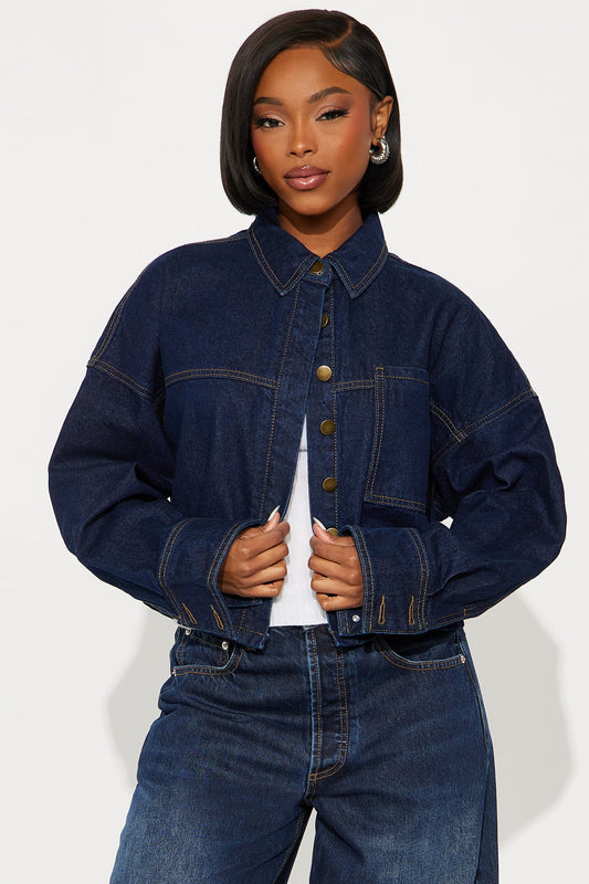 Willow Denim Shacket - Dark Denim