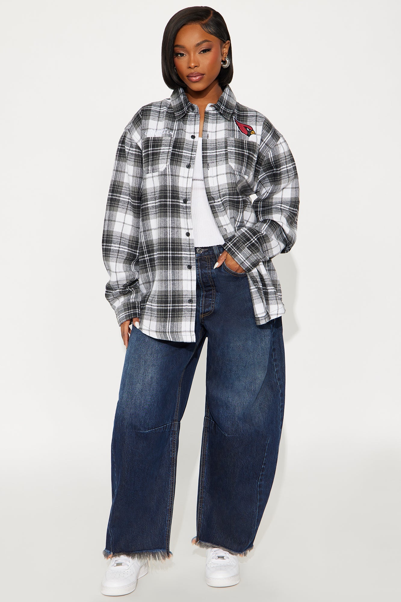 NFL Arizona Cardinals Plaid Flannel - Black/combo