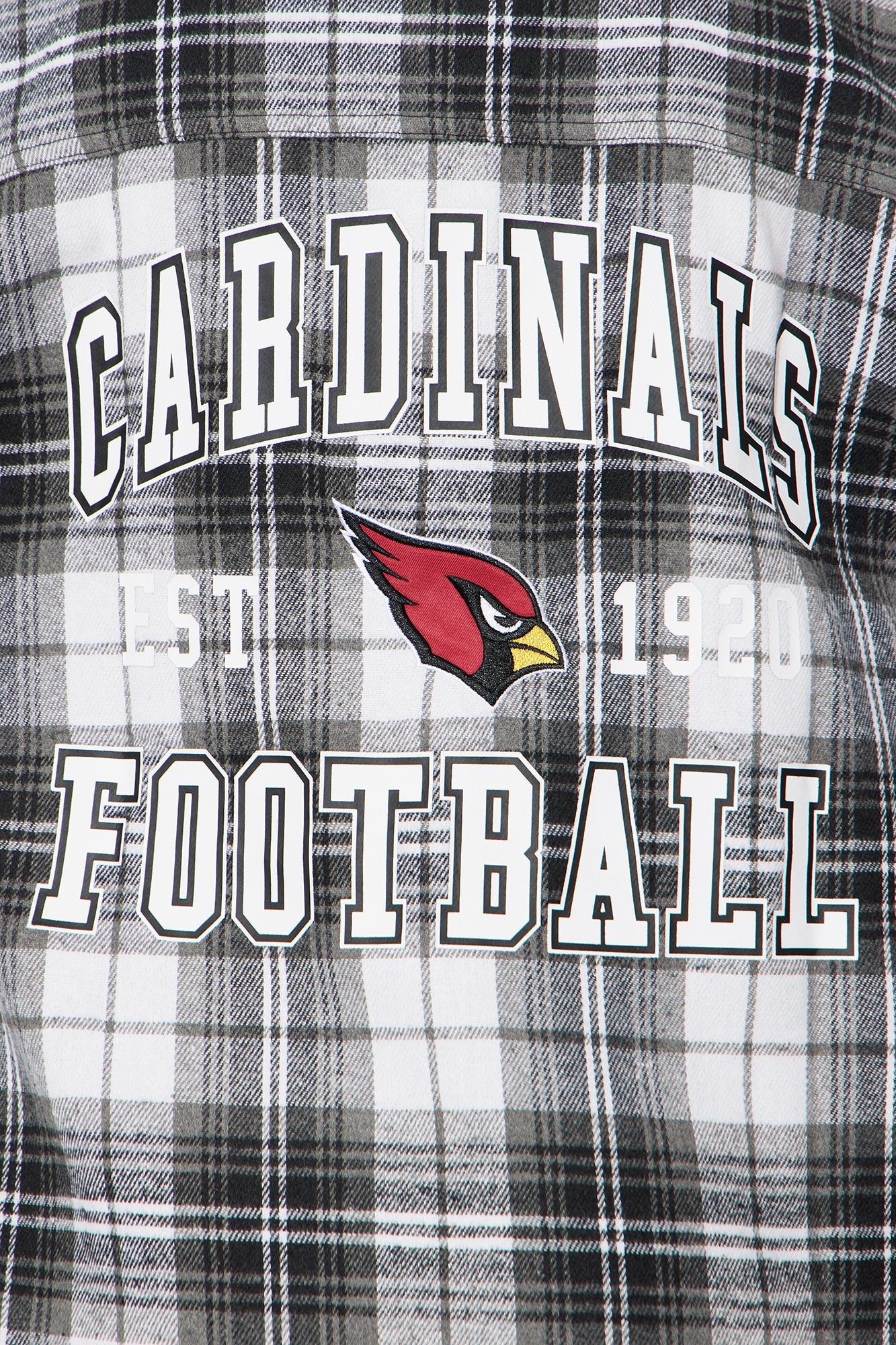 NFL Arizona Cardinals Plaid Flannel - Black/combo