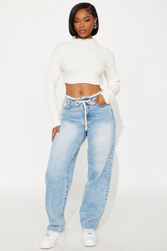 Cut You Off Straight Leg Jeans - Light Wash