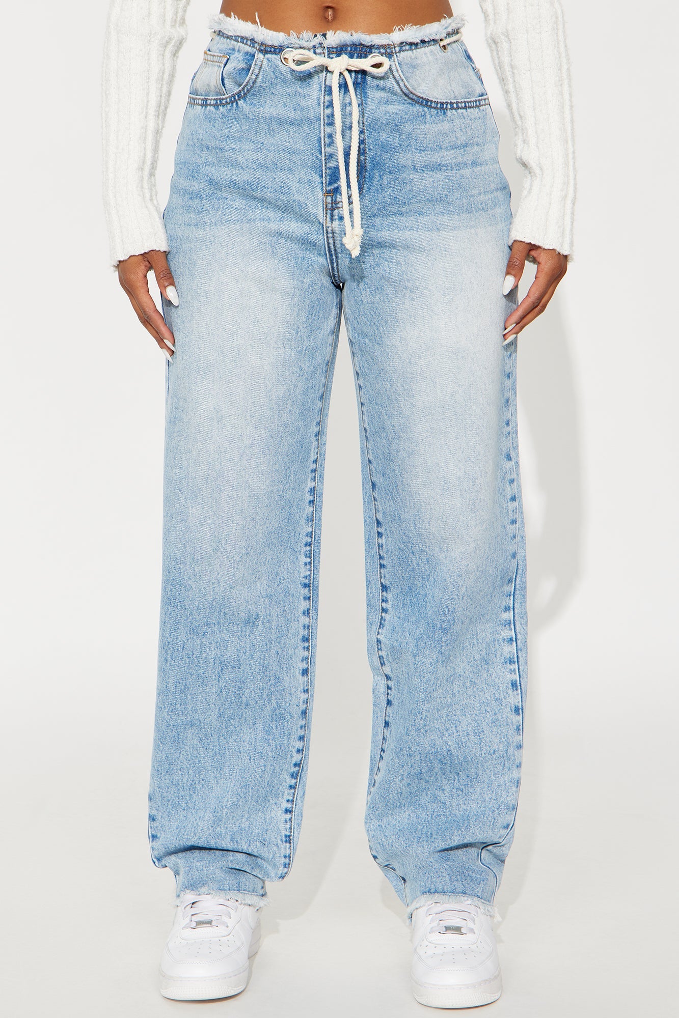 Cut You Off Straight Leg Jeans - Light Wash