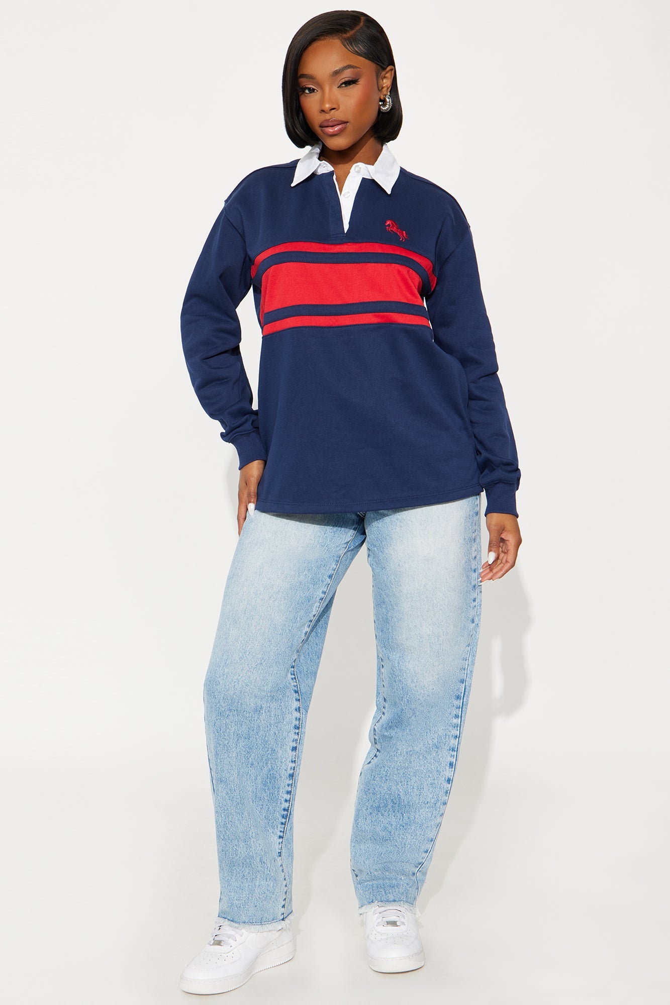 Rugby Days Long Sleeve Polo - Navy