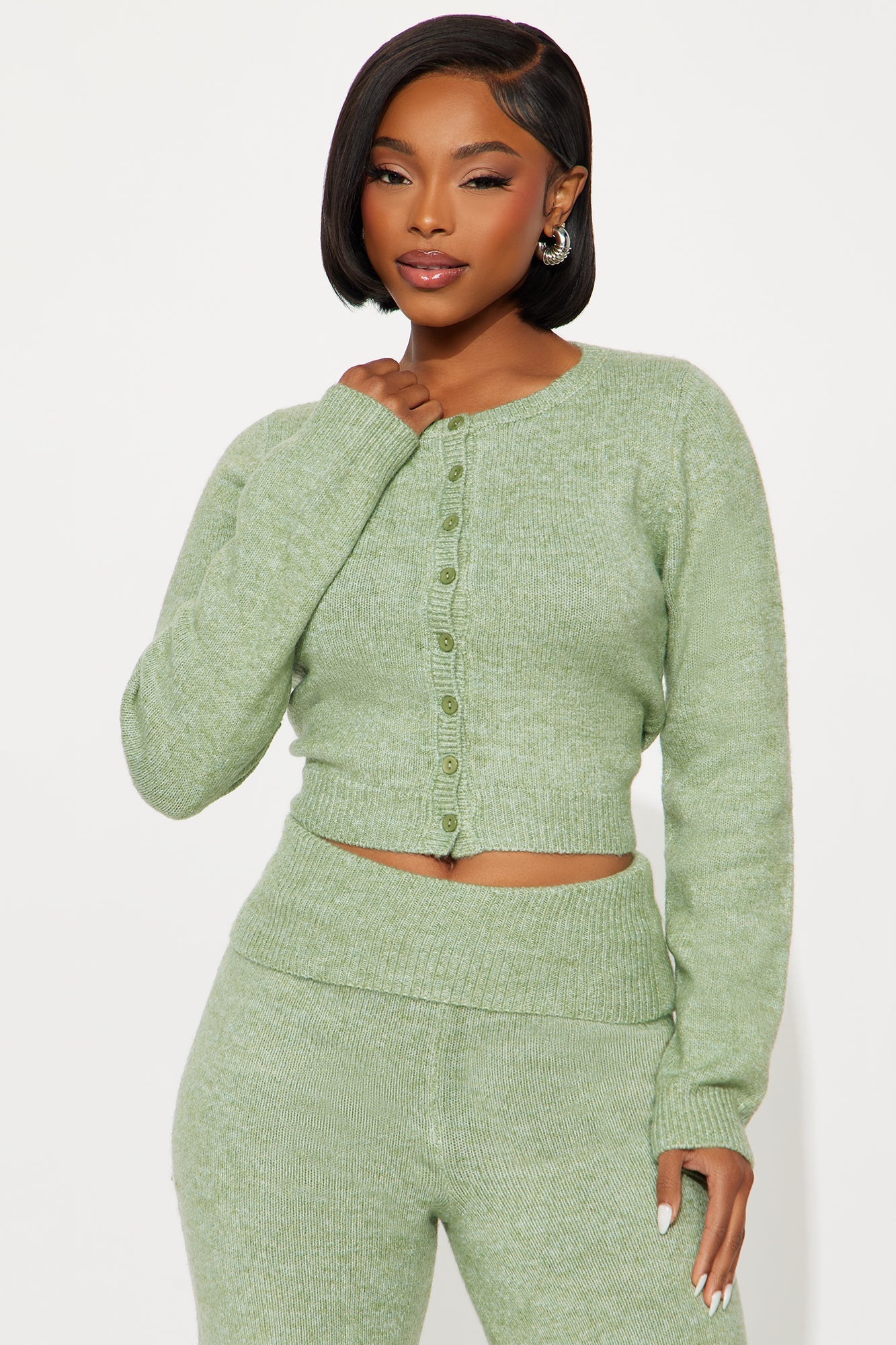 Feeling Cute Sweater Pant Set - Sage
