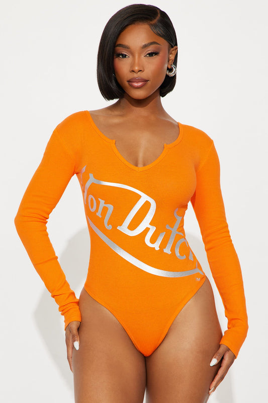 Von Dutch Forever Ribbed Bodysuit - Orange