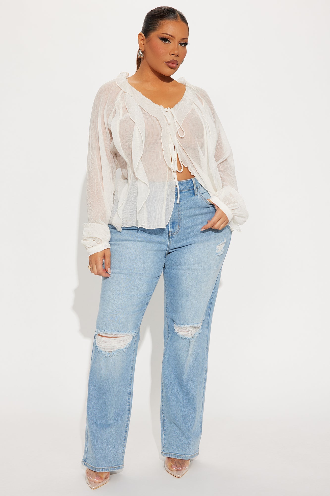 London Nights High Rise Straight Leg Jean - Medium Wash