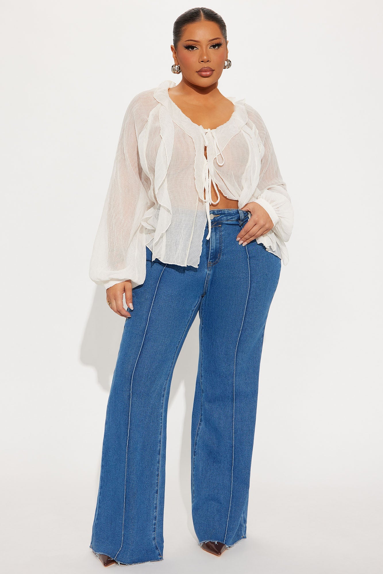 Always Low Key Flare Leg Jeans - Medium Blue Wash