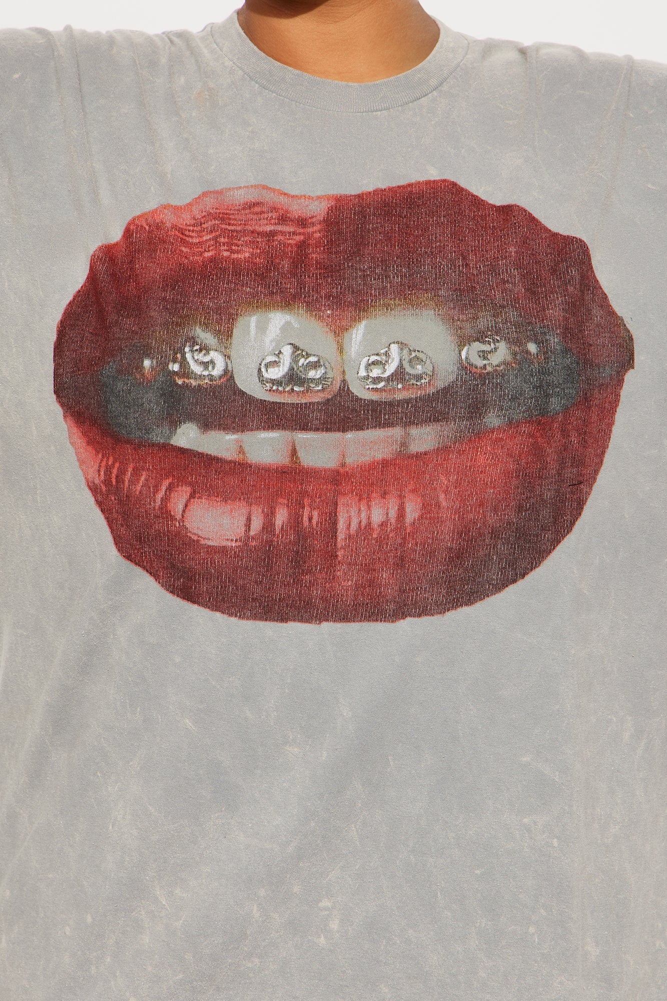 What A Gem Washed Long Sleeve Tee - Grey