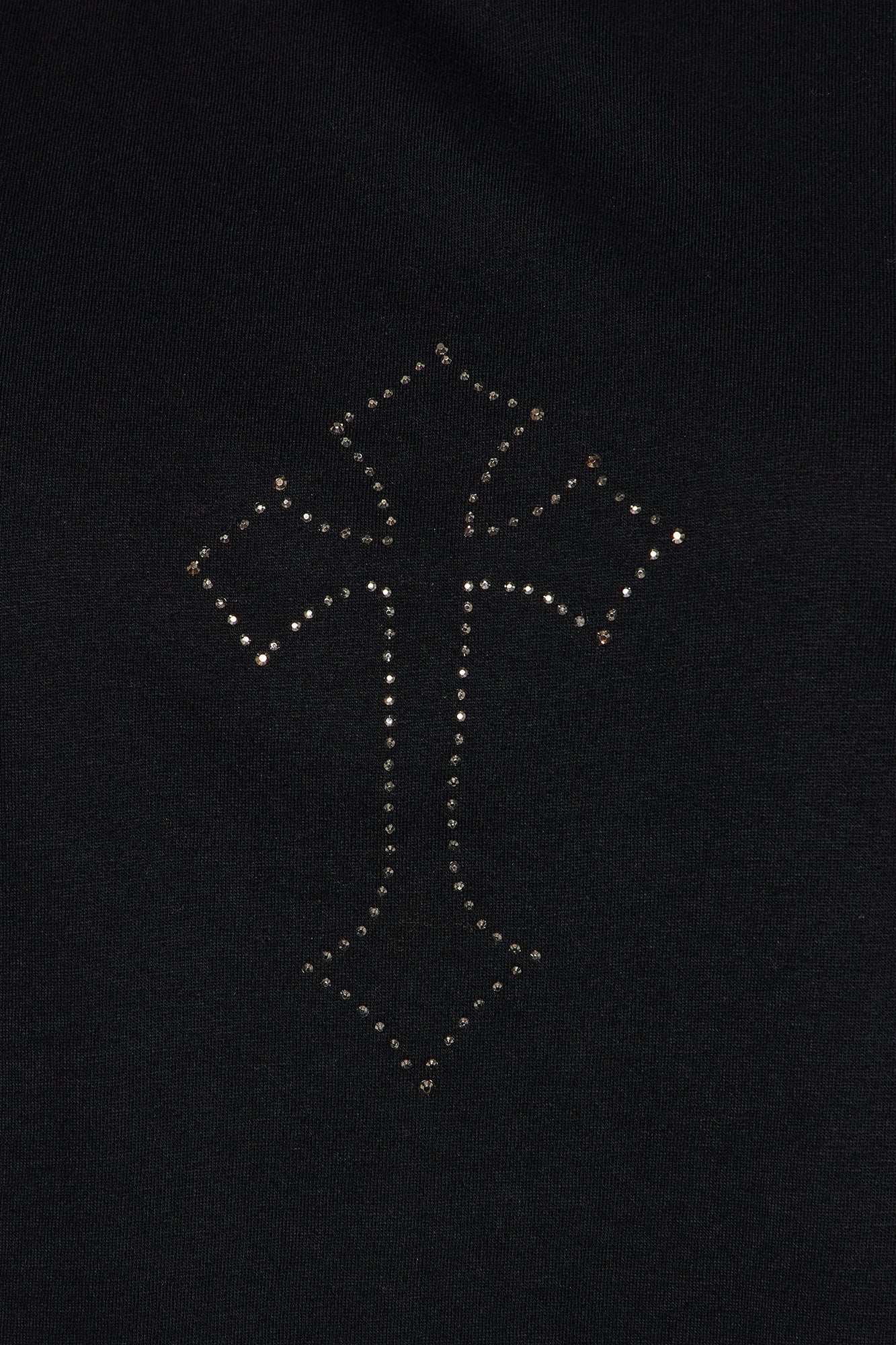 Cross Rhinestone Tee - Black