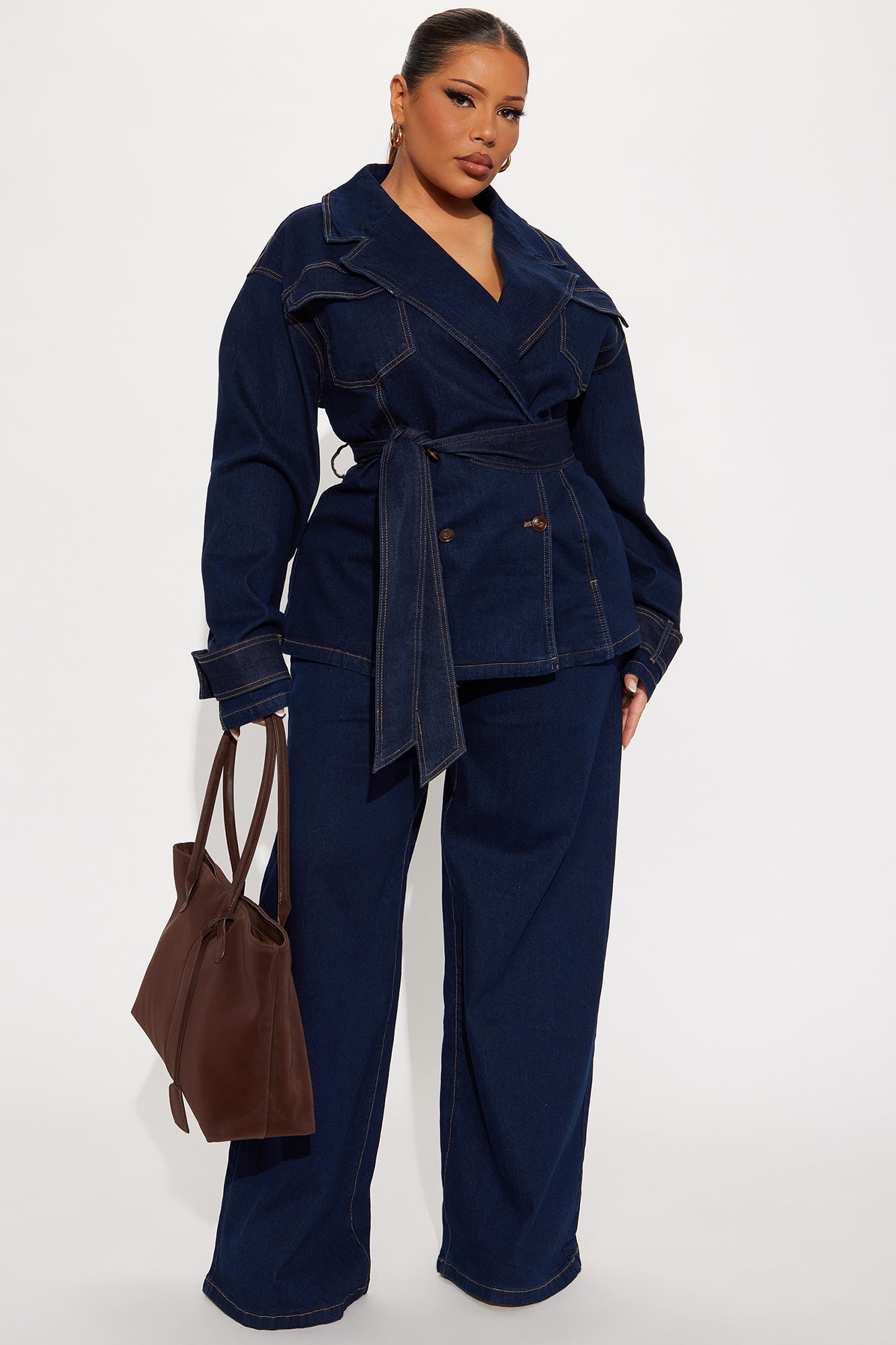 In The Trench Denim Pant Set - Dark Wash