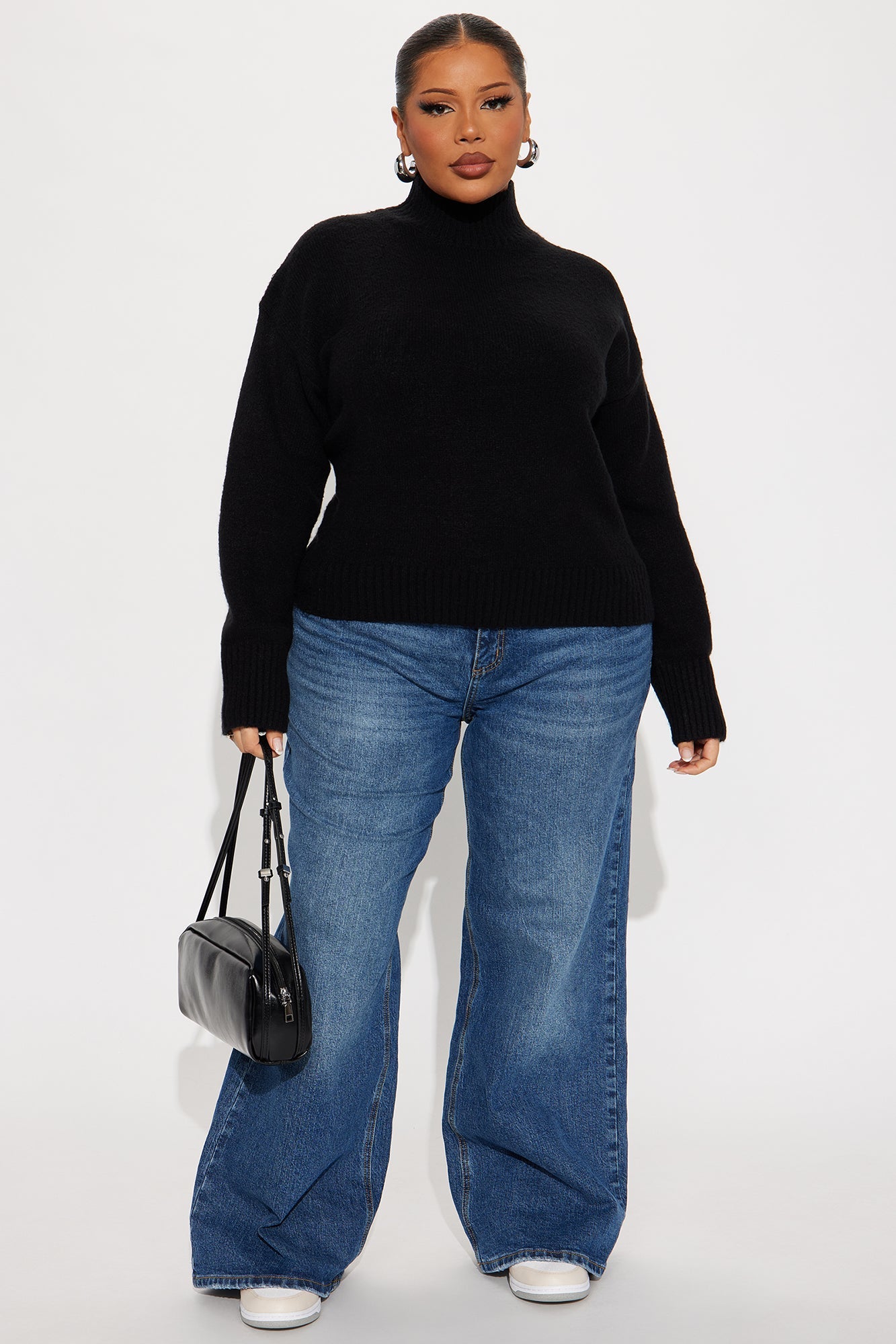 Jesse Mock Neck Sweater - Black