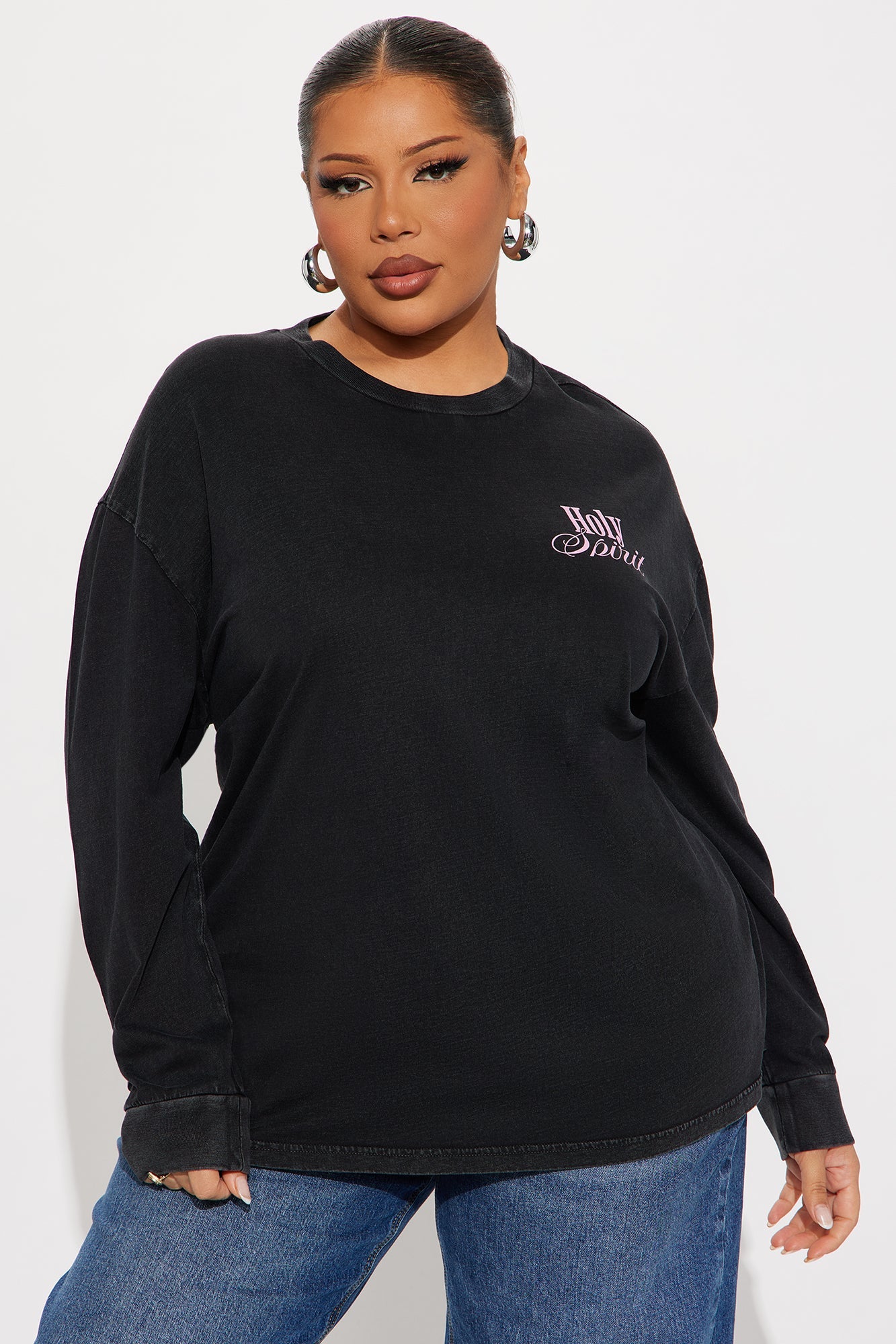 Holy Spirit Guide Me Long Sleeve Tee - Charcoal