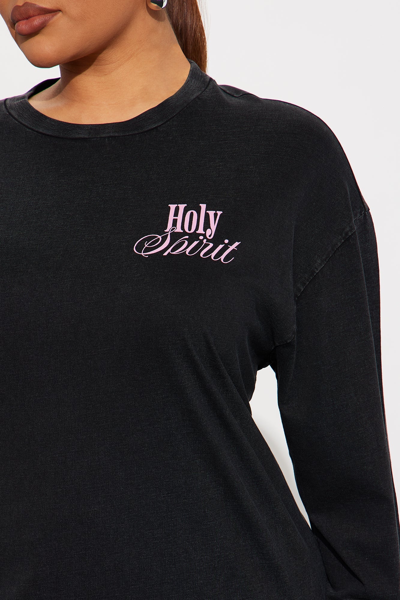 Holy Spirit Guide Me Long Sleeve Tee - Charcoal