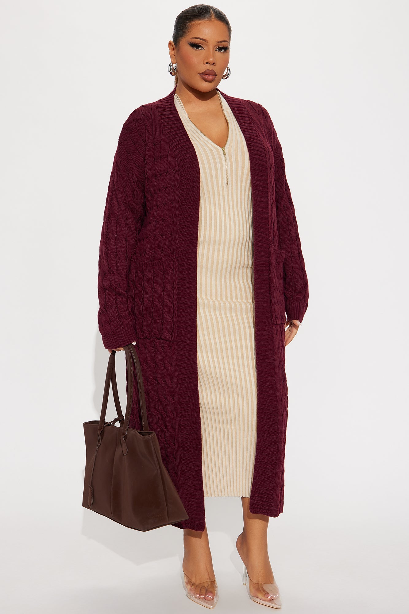 Every Day Strut Cardigan Sweater - Burgundy