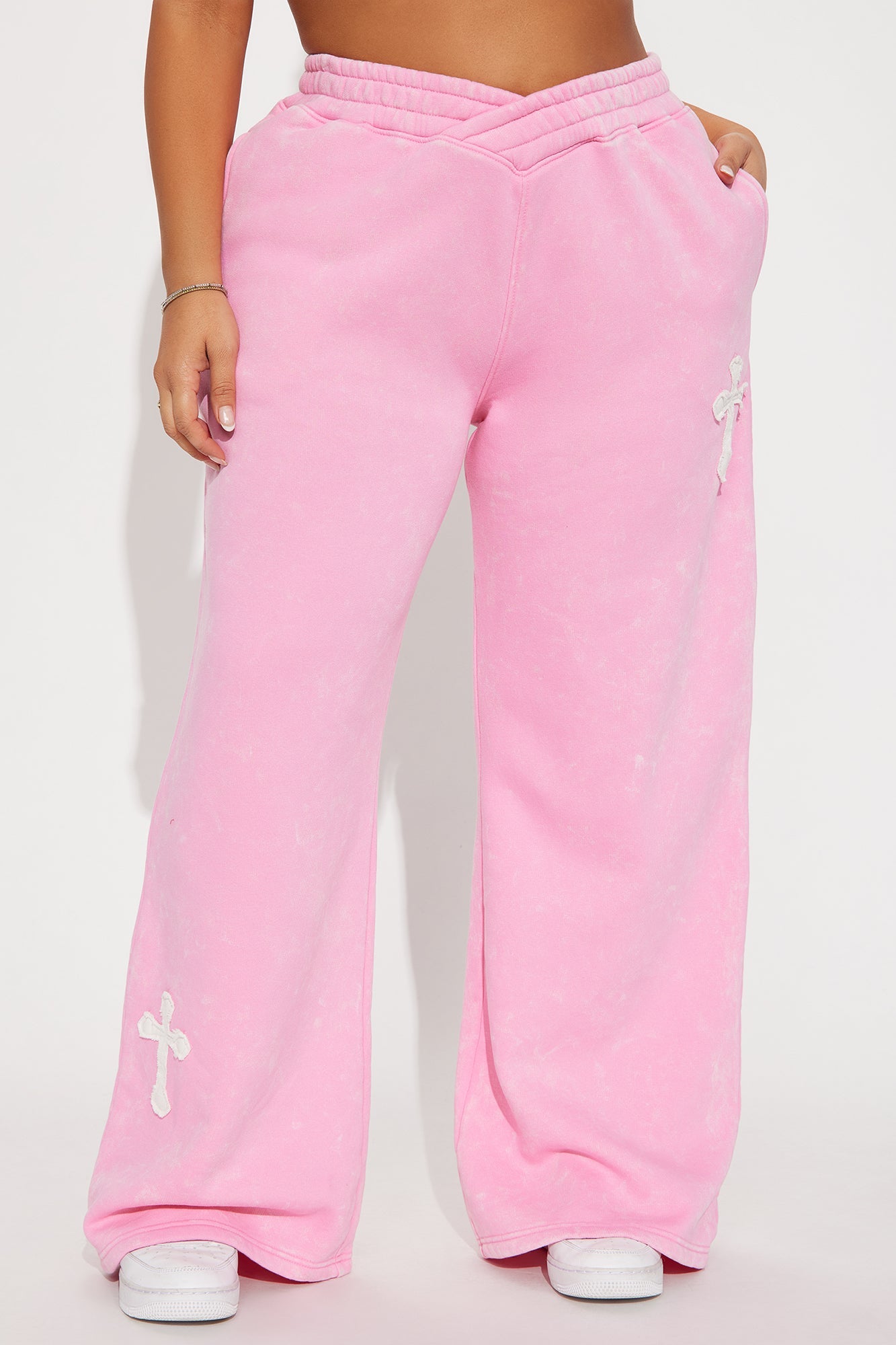 Double The Intentions Washed Fleece Pant - Pink