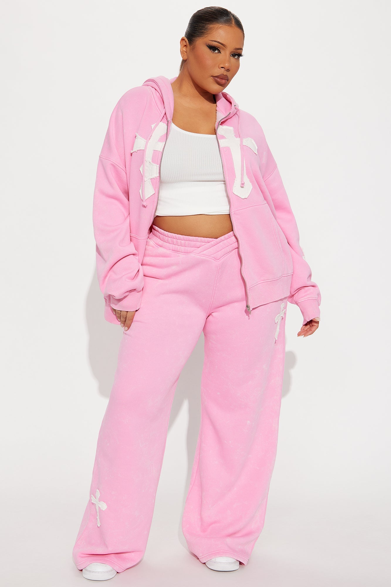 Double The Intentions Washed Fleece Pant - Pink