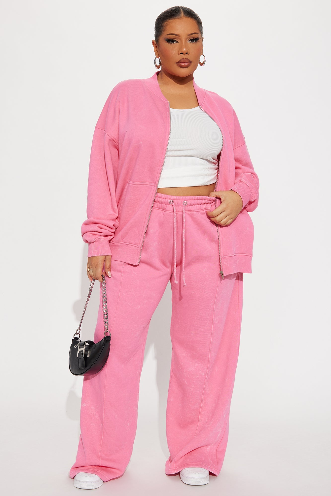 Ines Washed Fleece Lounge Pant - Pink