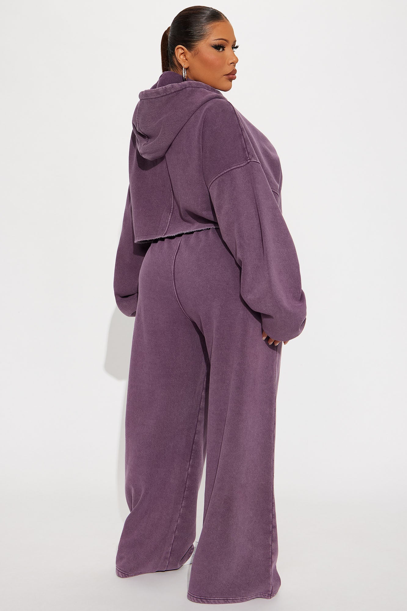 On The Go Fleece Pant Set - Purple