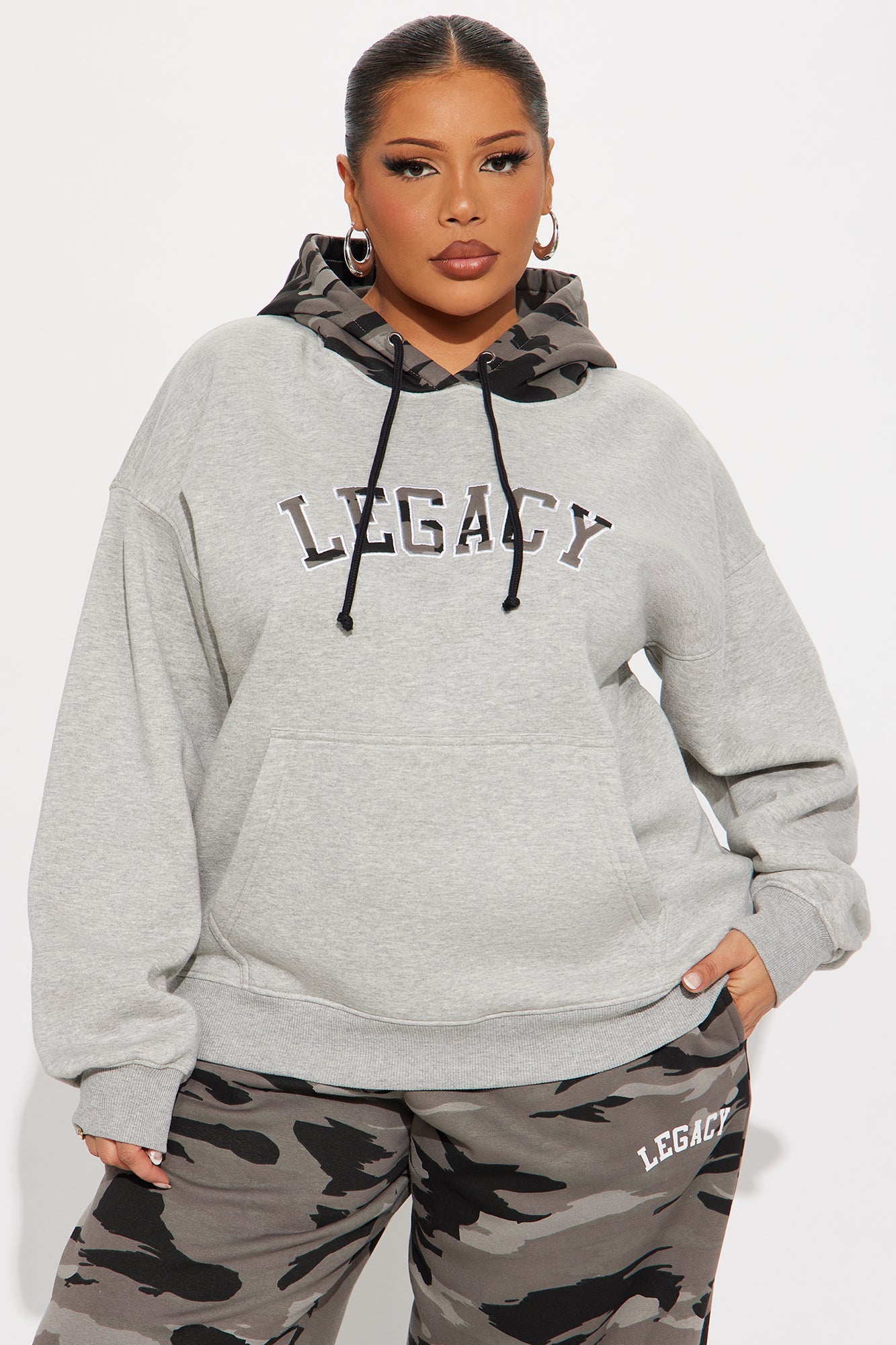 Legacy Camo Fleece Pant Set - Grey/combo