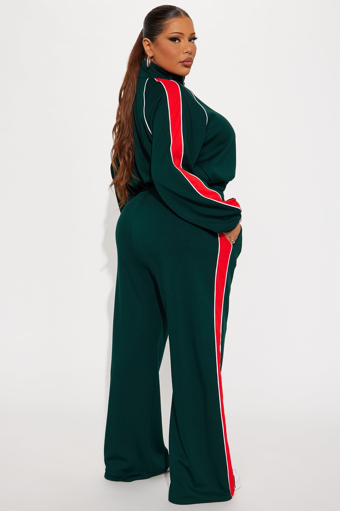 In Motion Mock Neck Lounge Pant Set - Hunter