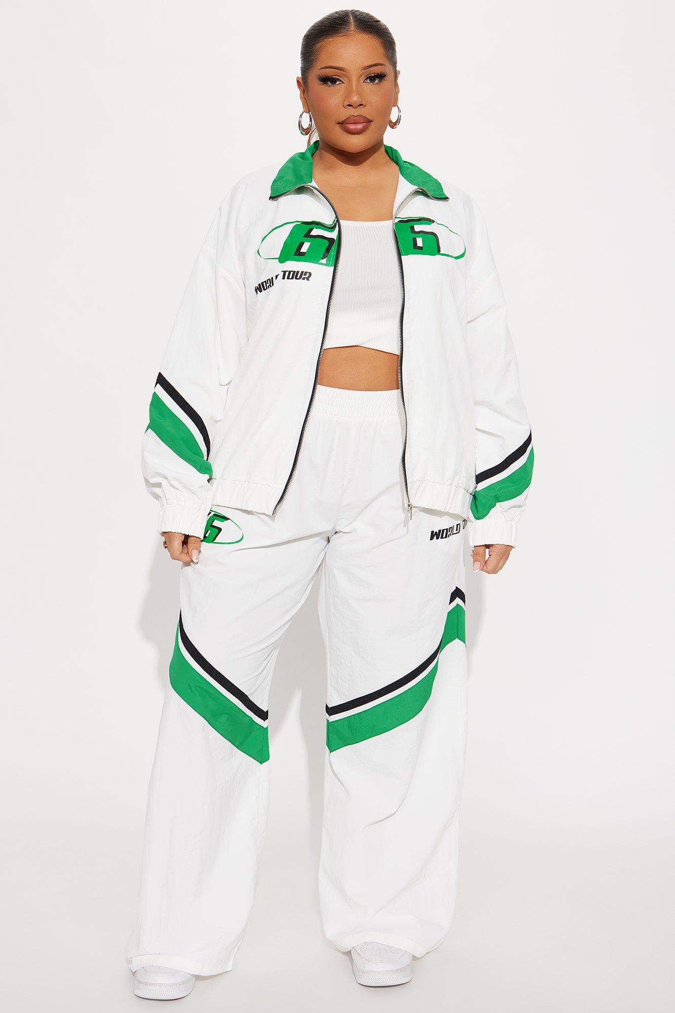 World Tour Windbreaker Pant Set - White