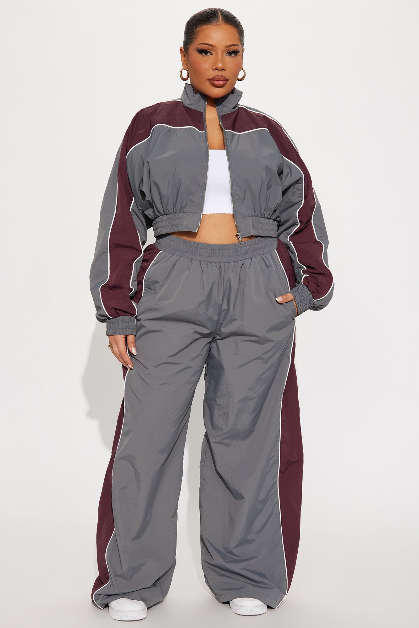 Shift To First Windbreaker Jacket Pant Set - Grey/combo