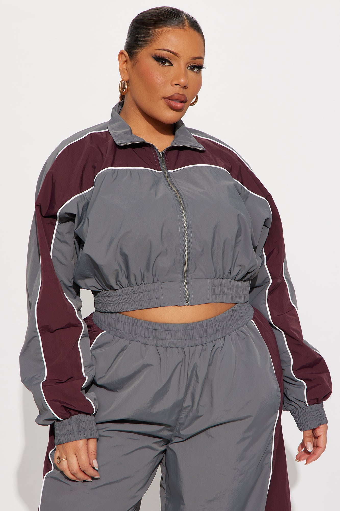 Shift To First Windbreaker Jacket Pant Set - Grey/combo