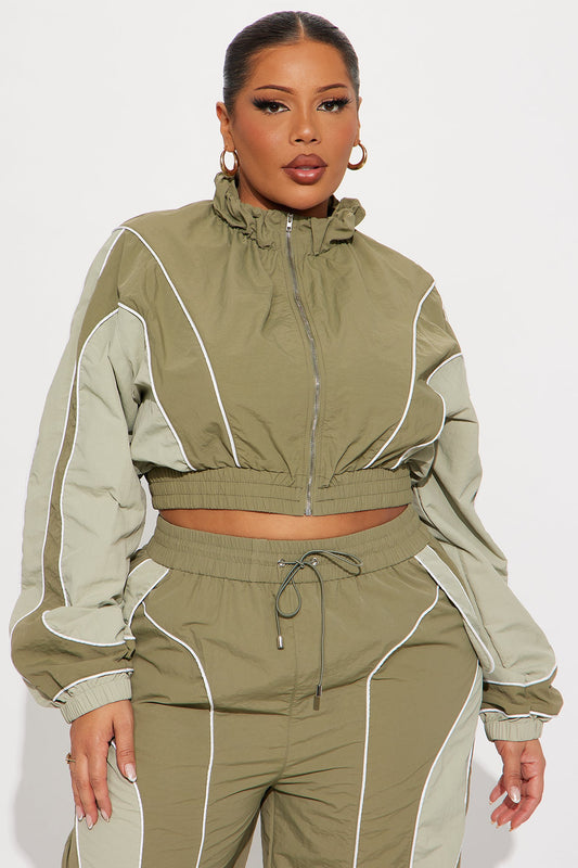 New Era Colorblock Windbreaker Jacket - Sage