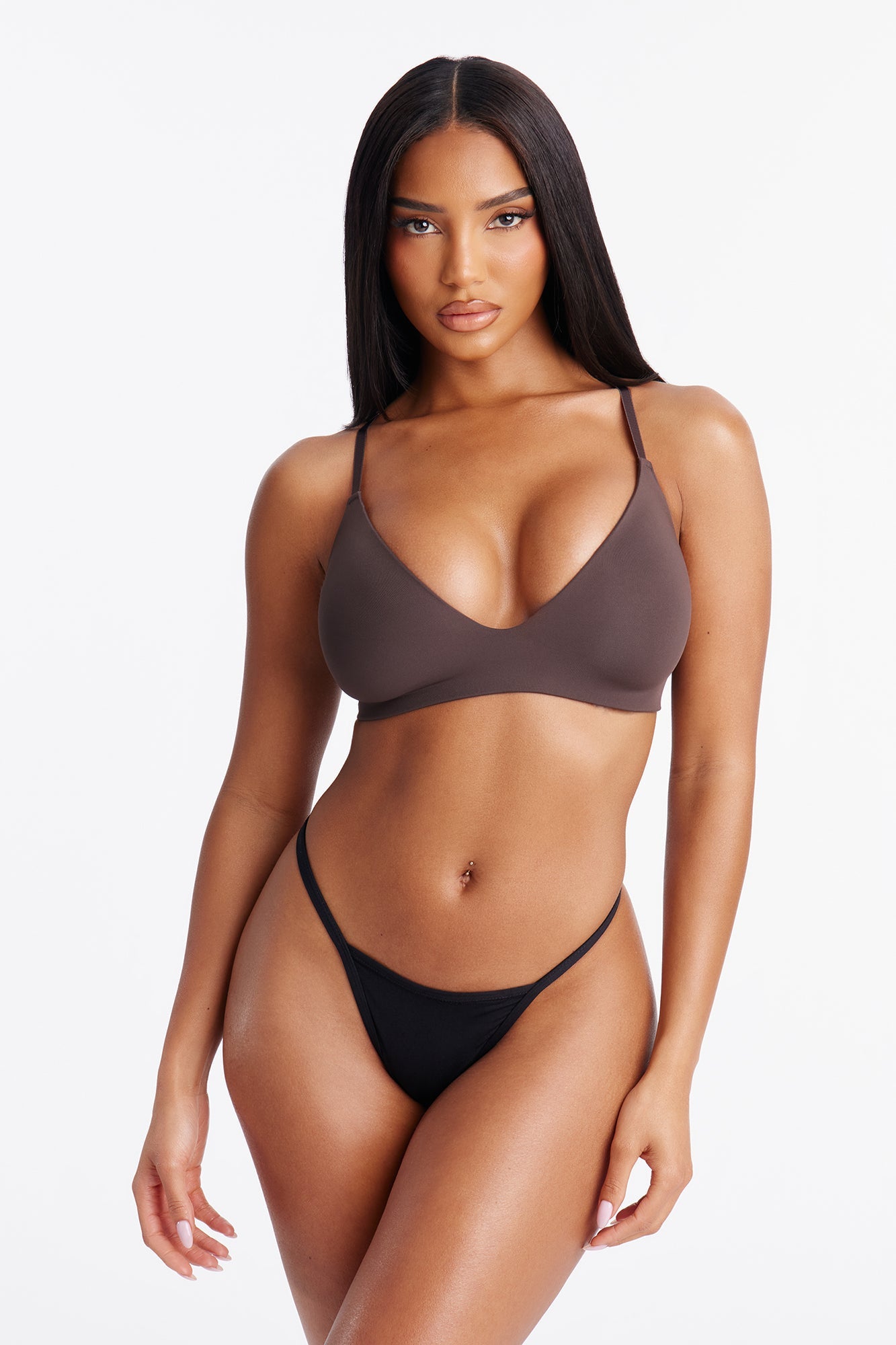 Let Me Live Wireless Bra - Brown
