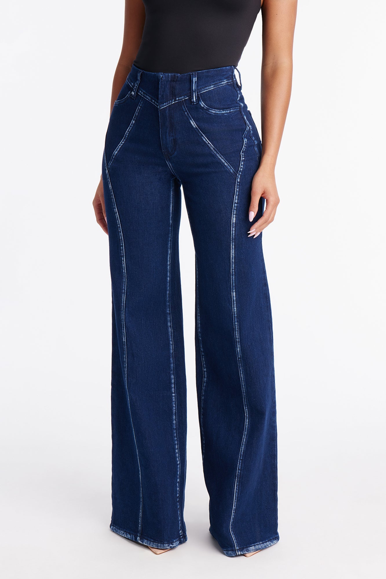On The Go Wide Leg Jeans - Dark Wash