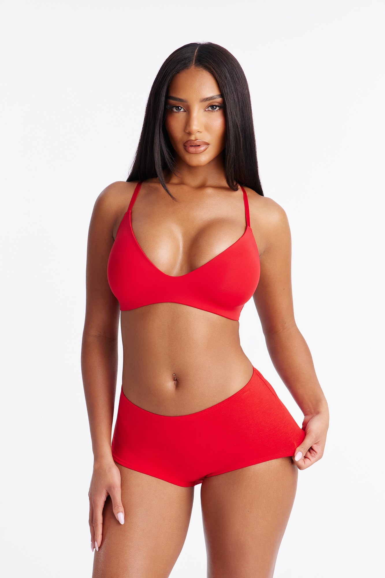 Nova Cotton Boyshort Panty - Red