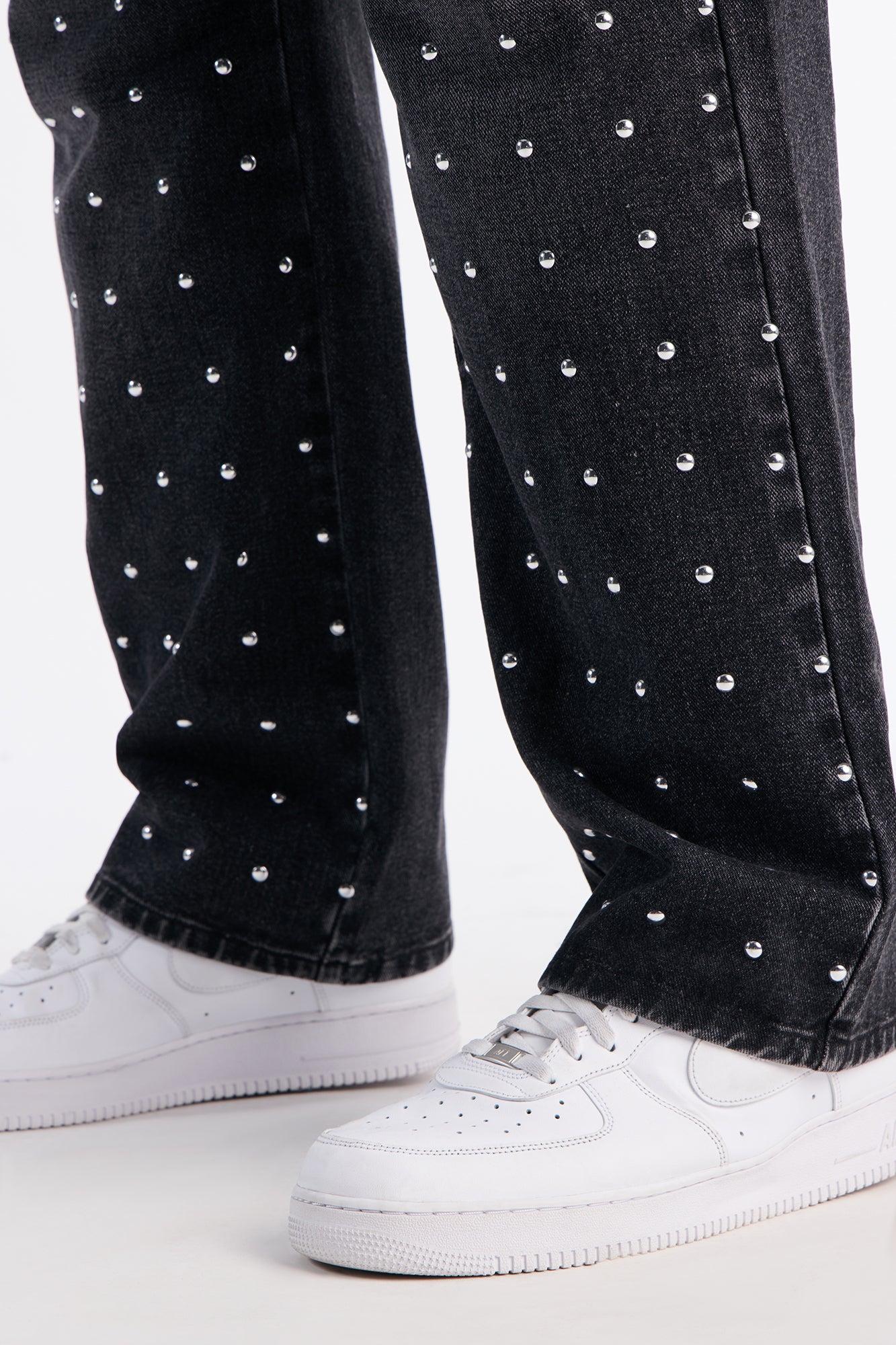 Straight Look At Me Now Studded Jean - Black Wash