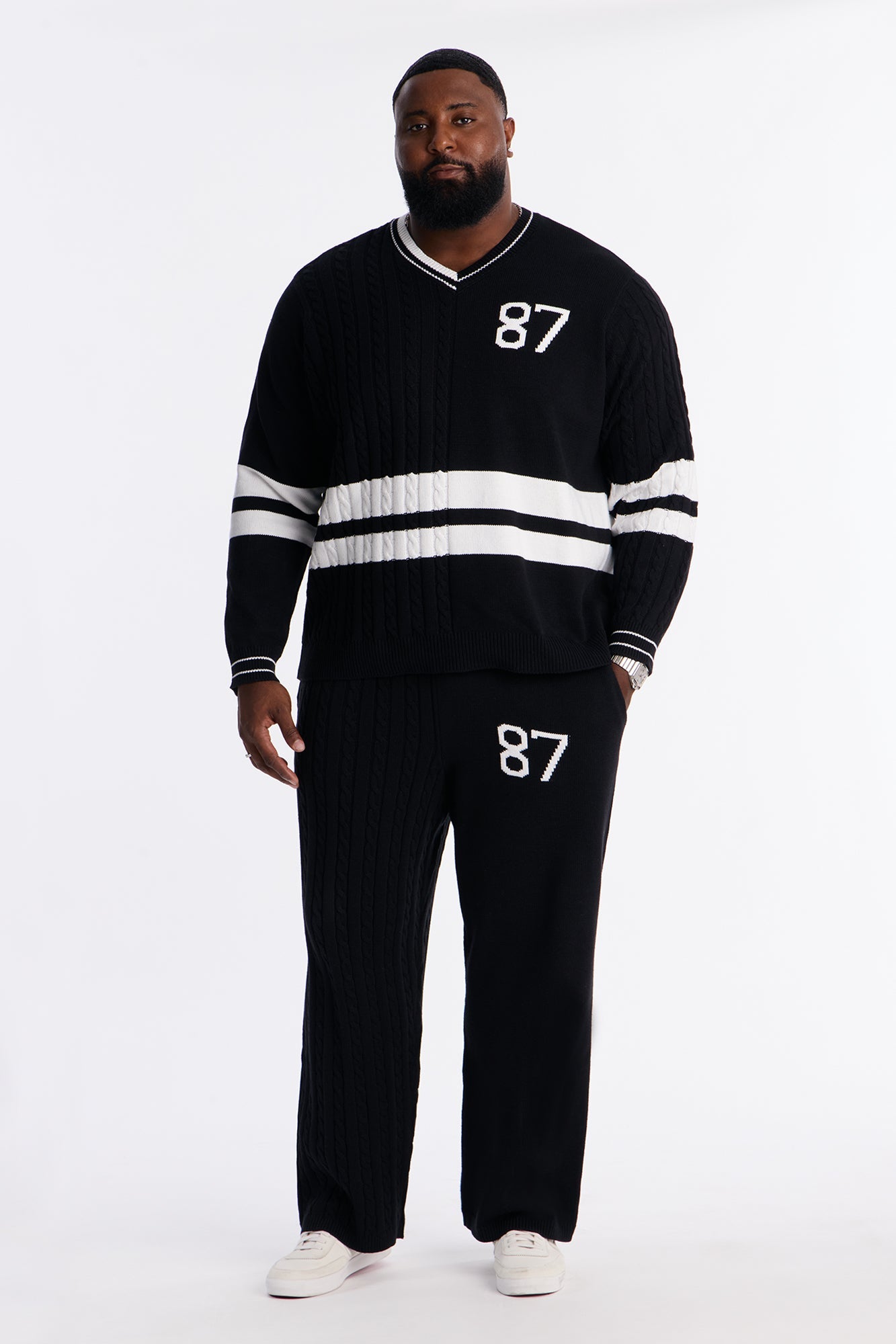 Preppy Life Sweater Knit Pant - Black/combo