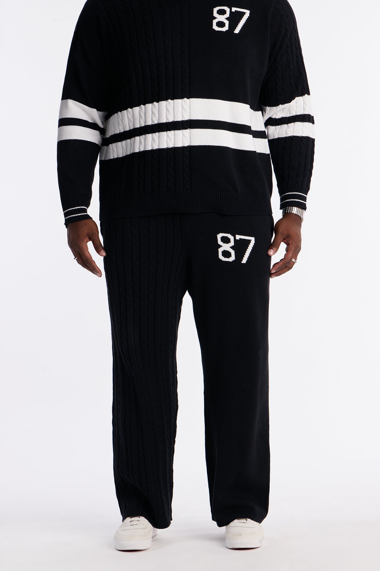 Preppy Life Sweater Knit Pant - Black/combo