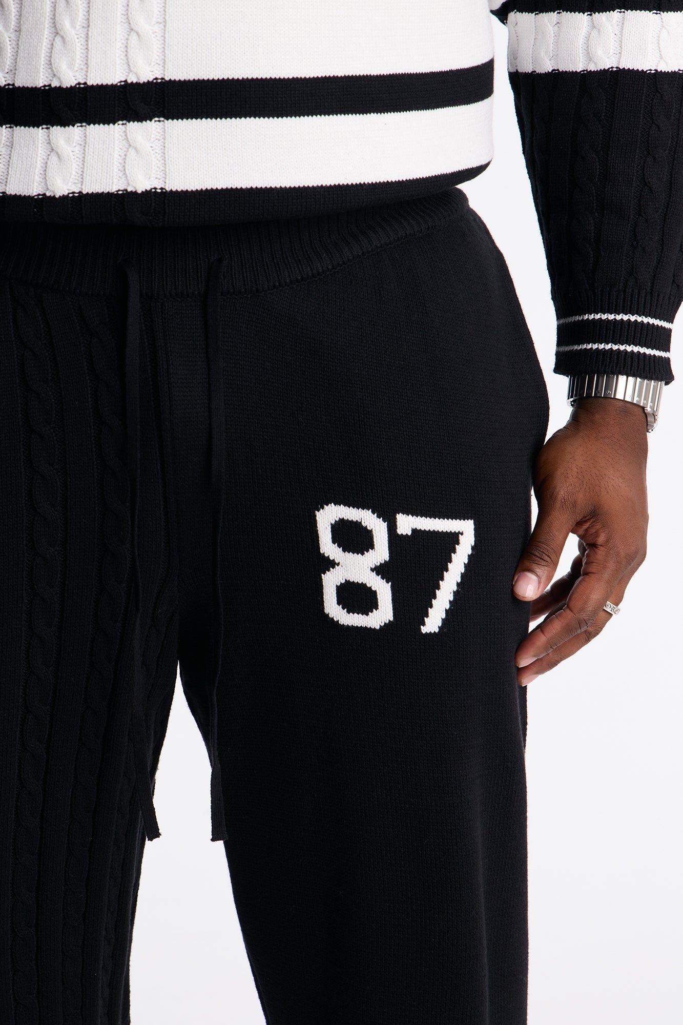 Preppy Life Sweater Knit Pant - Black/combo