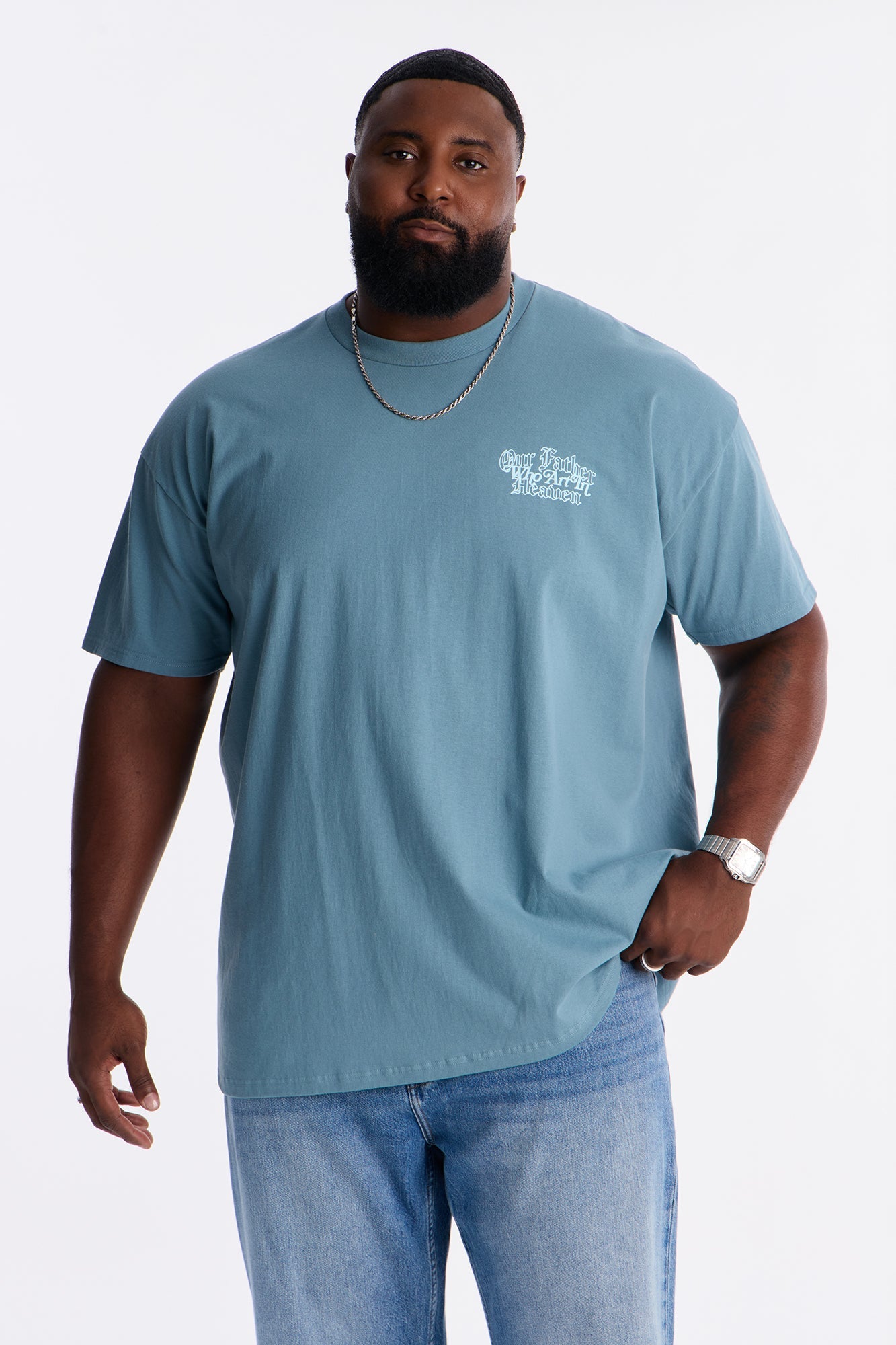 Our Father Who Art In Heaven Short Sleeve Tee - Blue