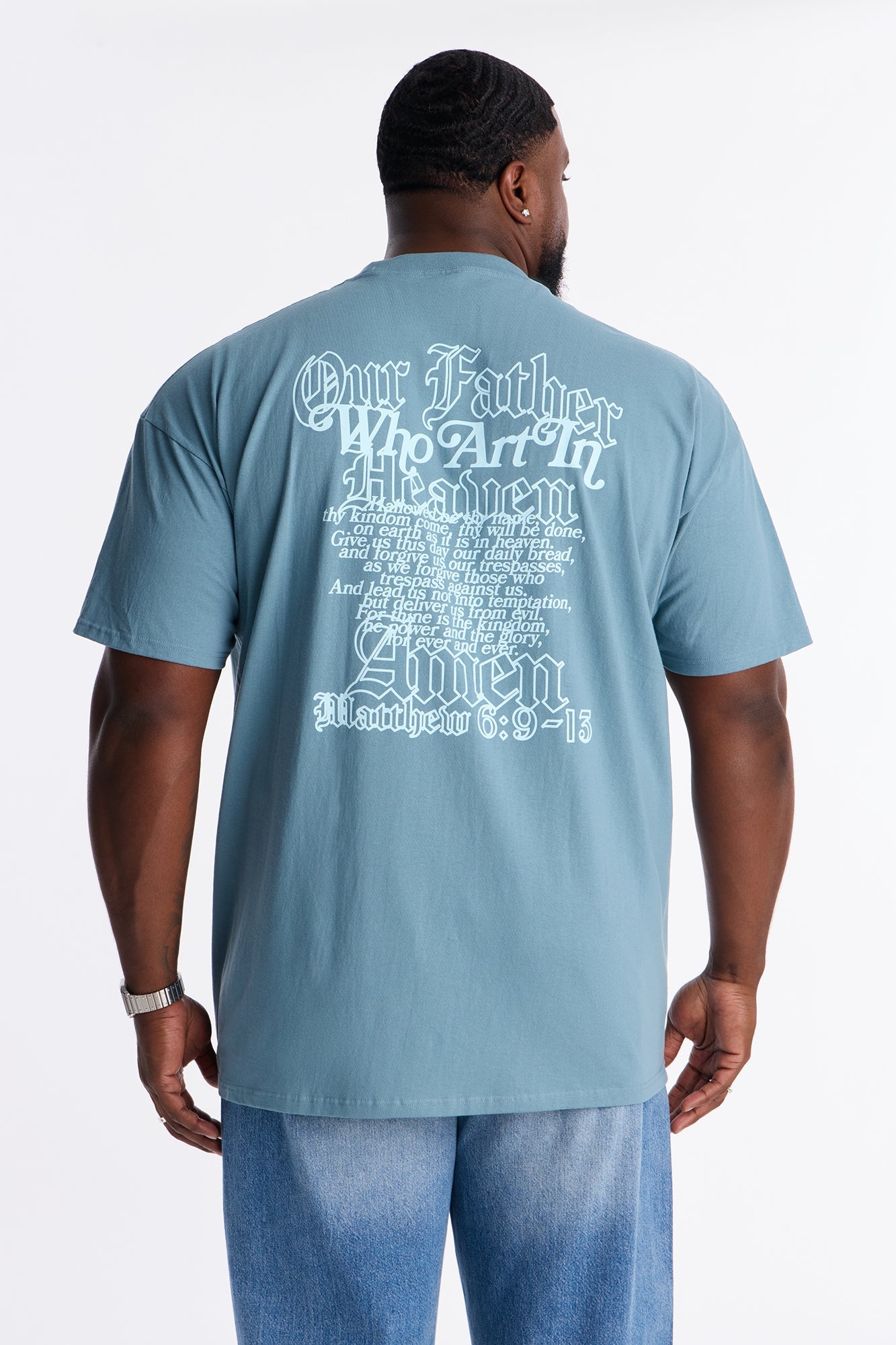 Our Father Who Art In Heaven Short Sleeve Tee - Blue