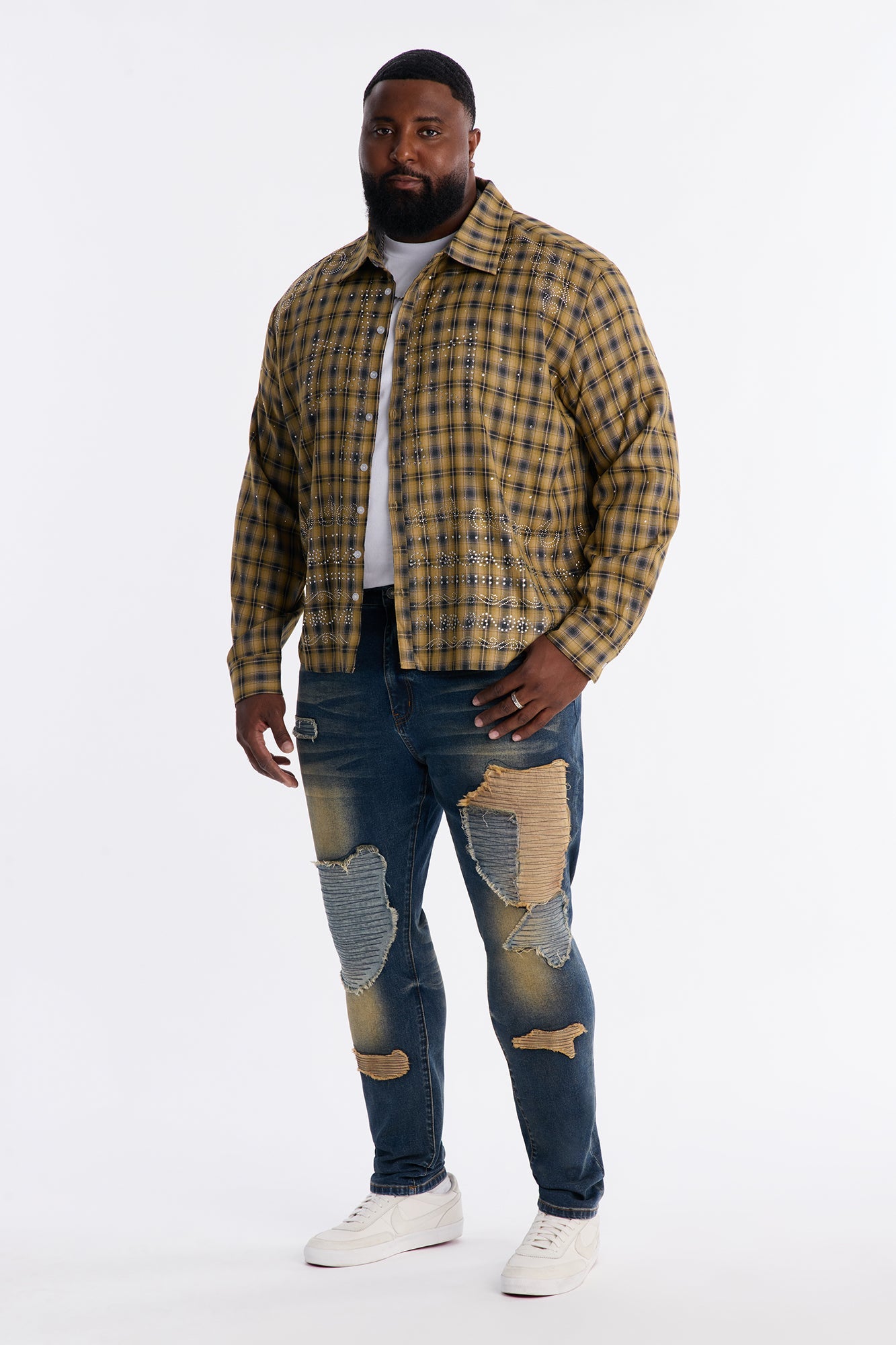 Skinny Hardknock Patch Jean - Dark Wash