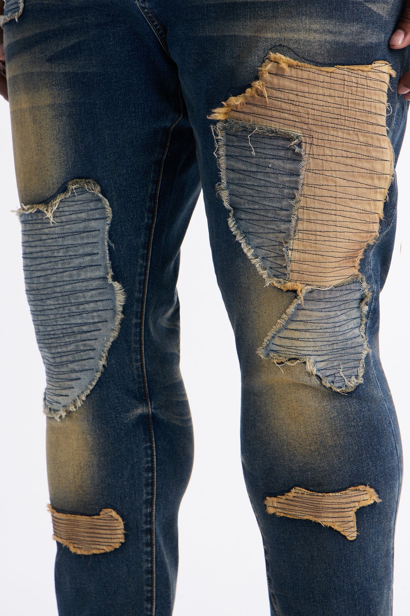 Skinny Hardknock Patch Jean - Dark Wash