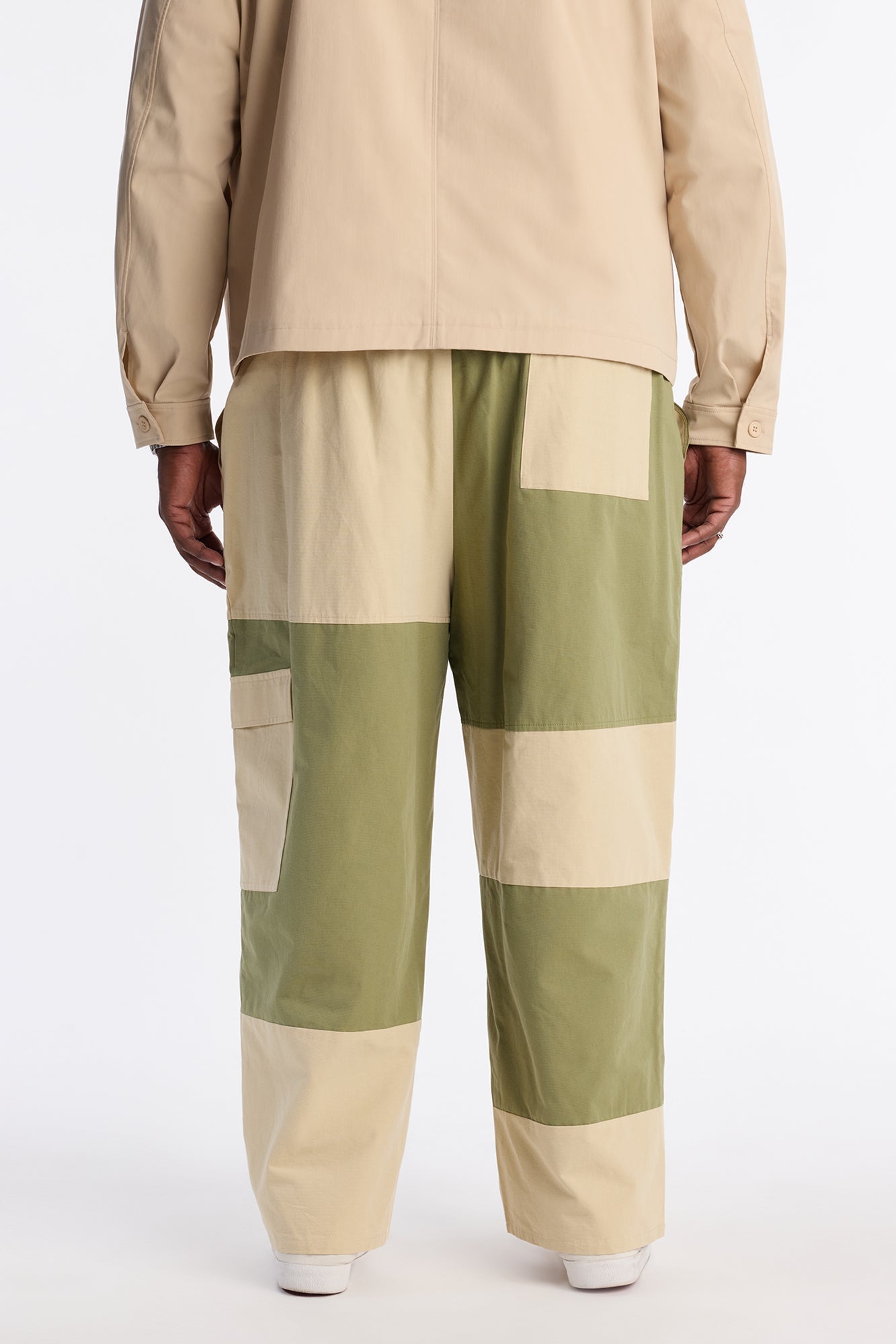 Baggy Colorblocked Cargo Pant - Green