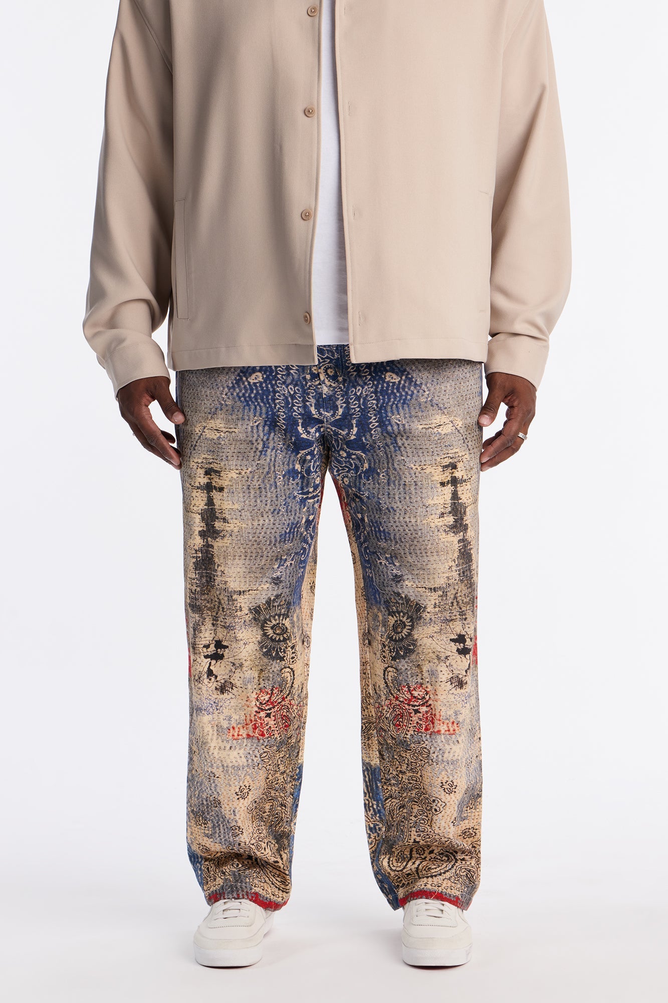 Straight Bandana Duality Printed Pants - Multi Color