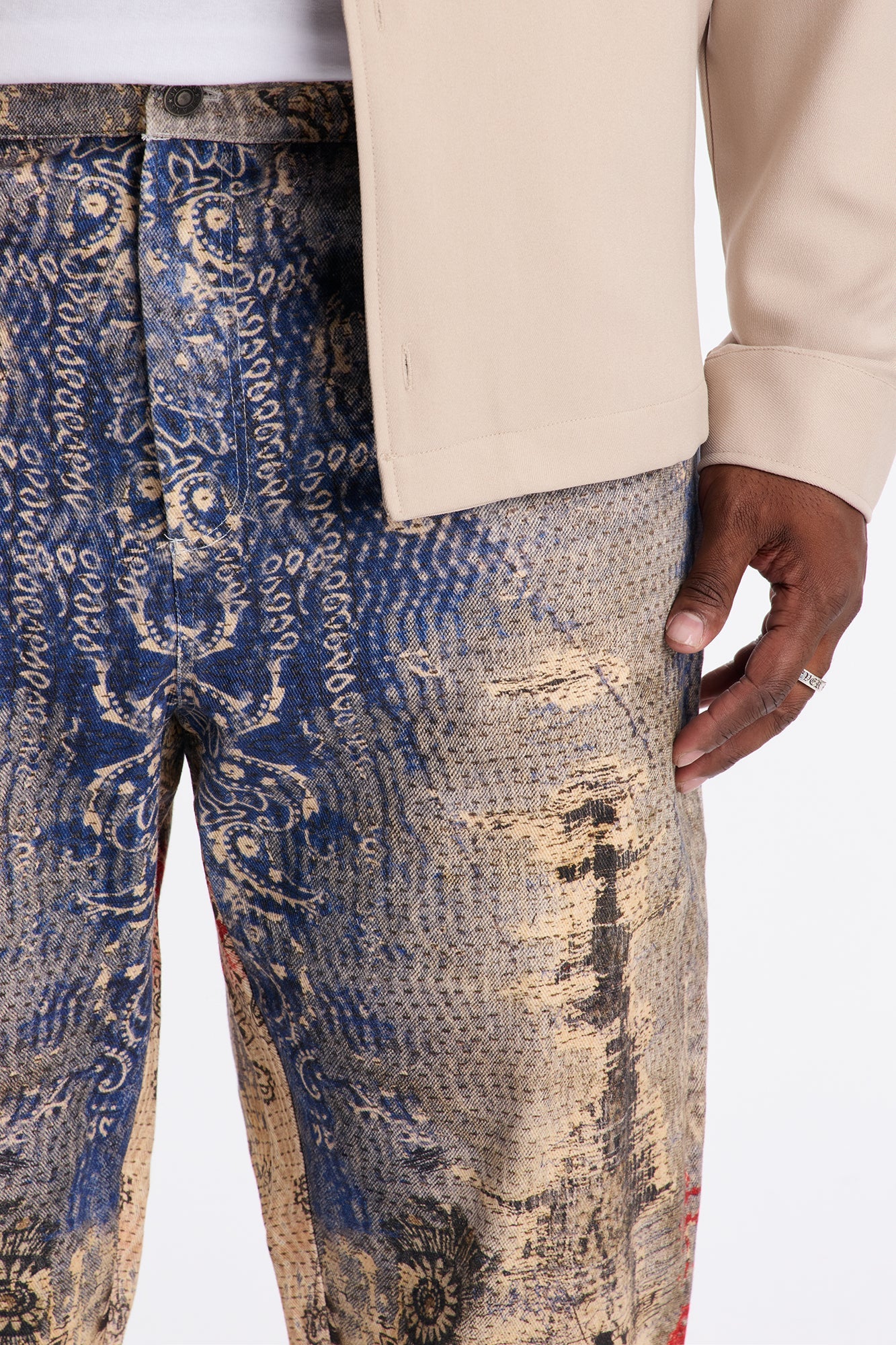 Straight Bandana Duality Printed Pants - Multi Color