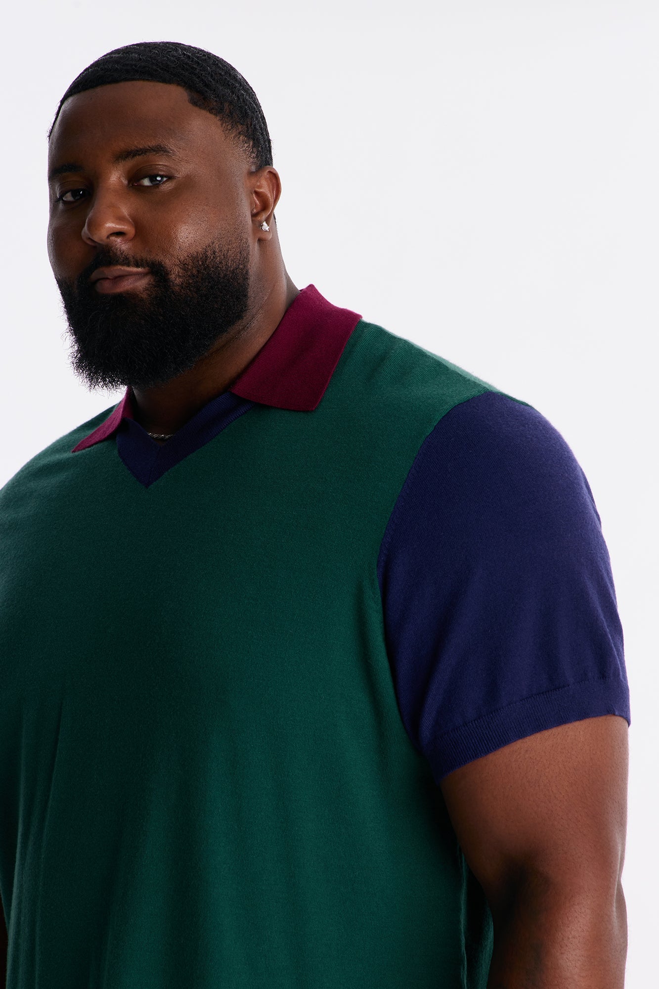 Relaxed New Money Color Block Polo - Green/combo