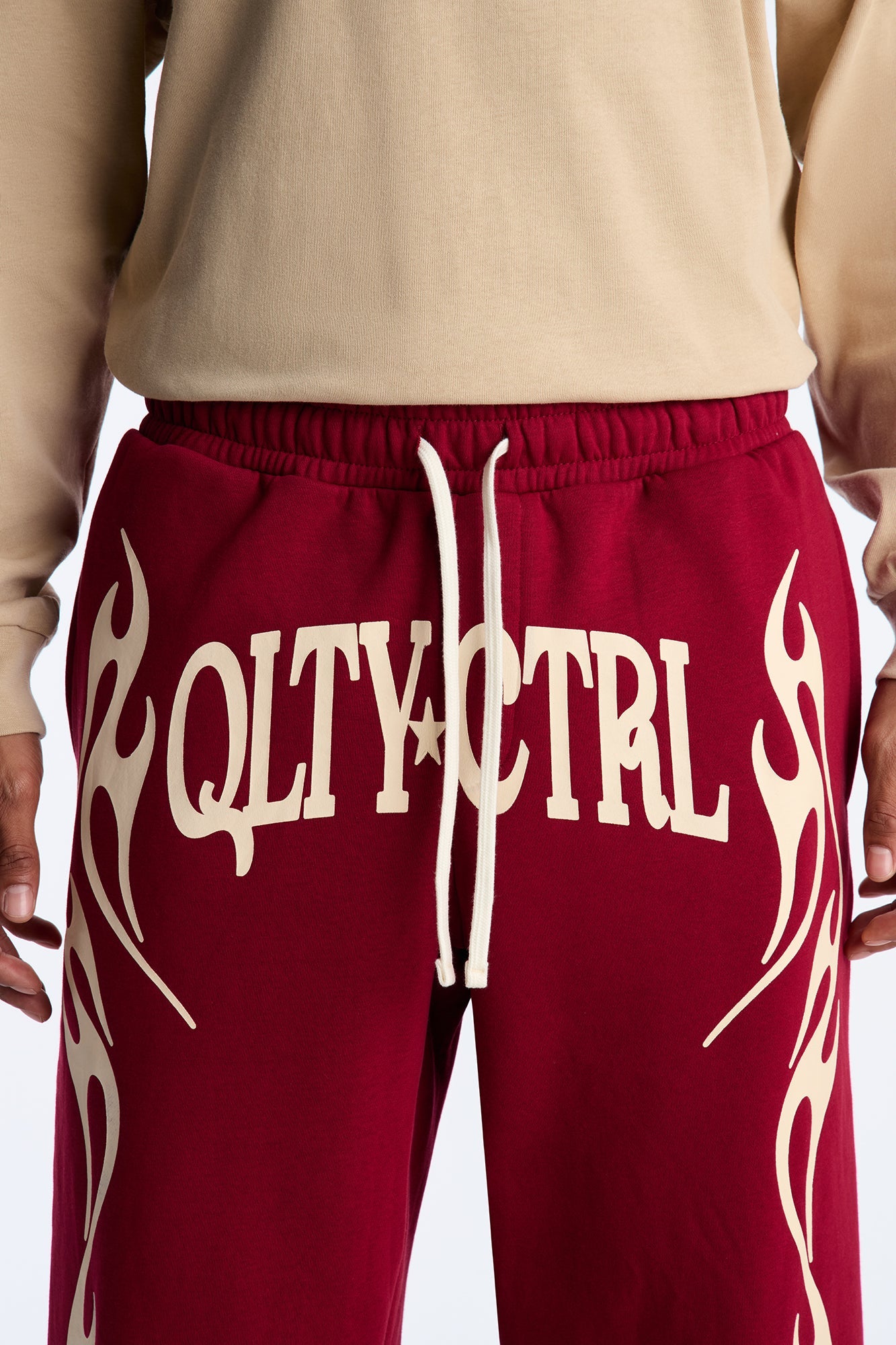 Relaxed Under Control Straight Sweatpants - Red