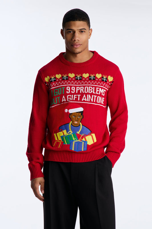 99 Problems But A Gift Aint One Sweater - Red