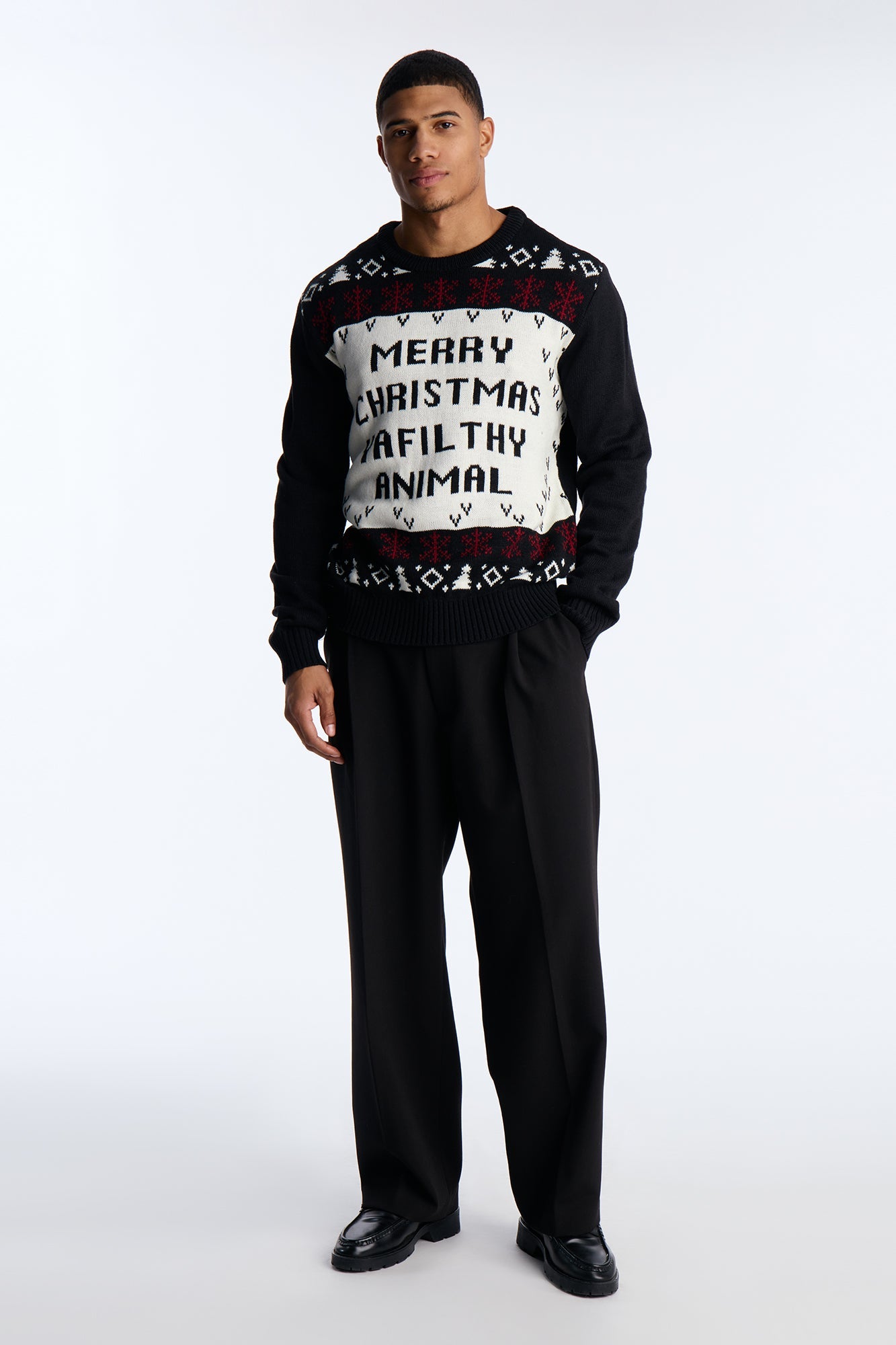 Another Filthy Christmas Sweater - Black/White
