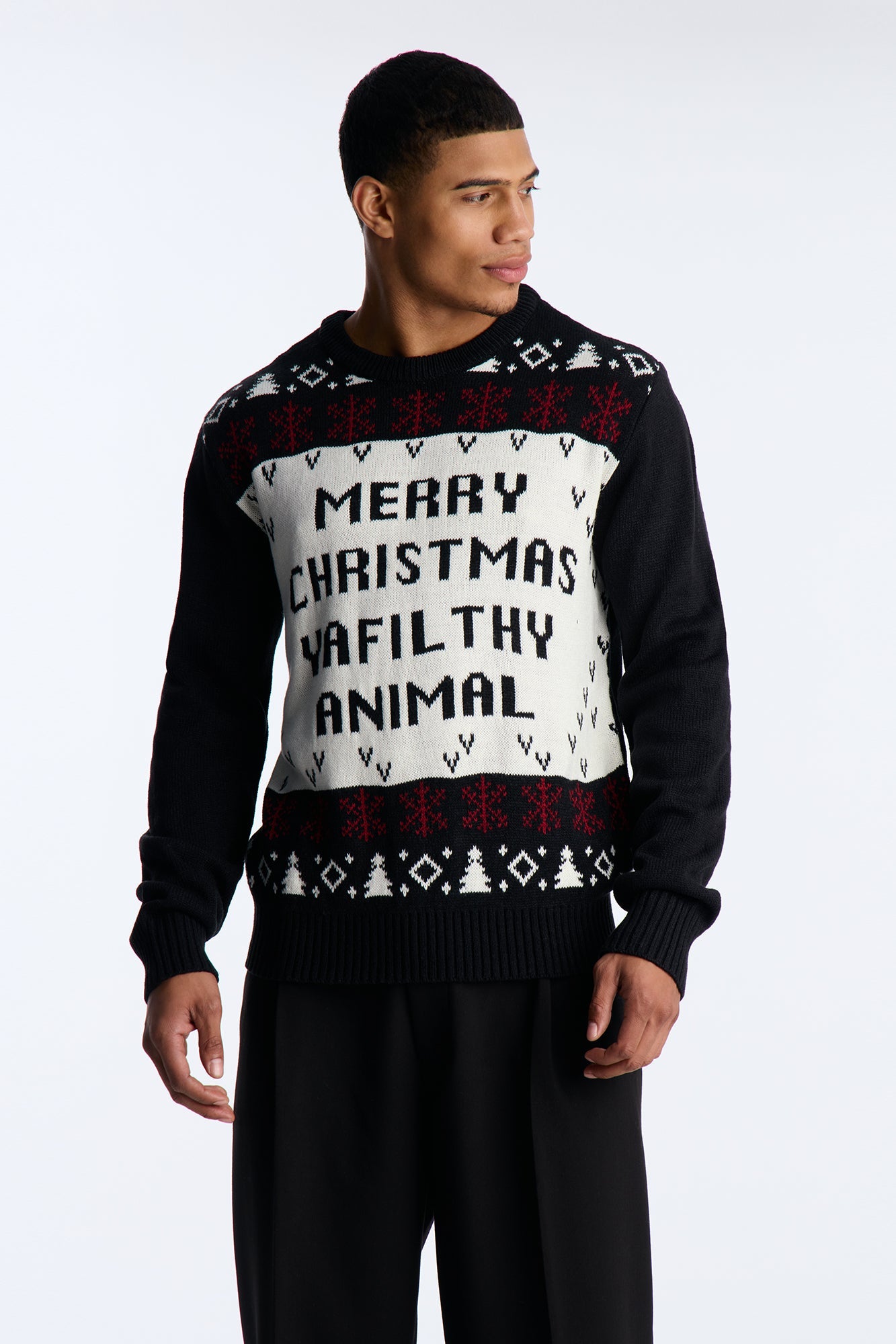 Another Filthy Christmas Sweater - Black/White