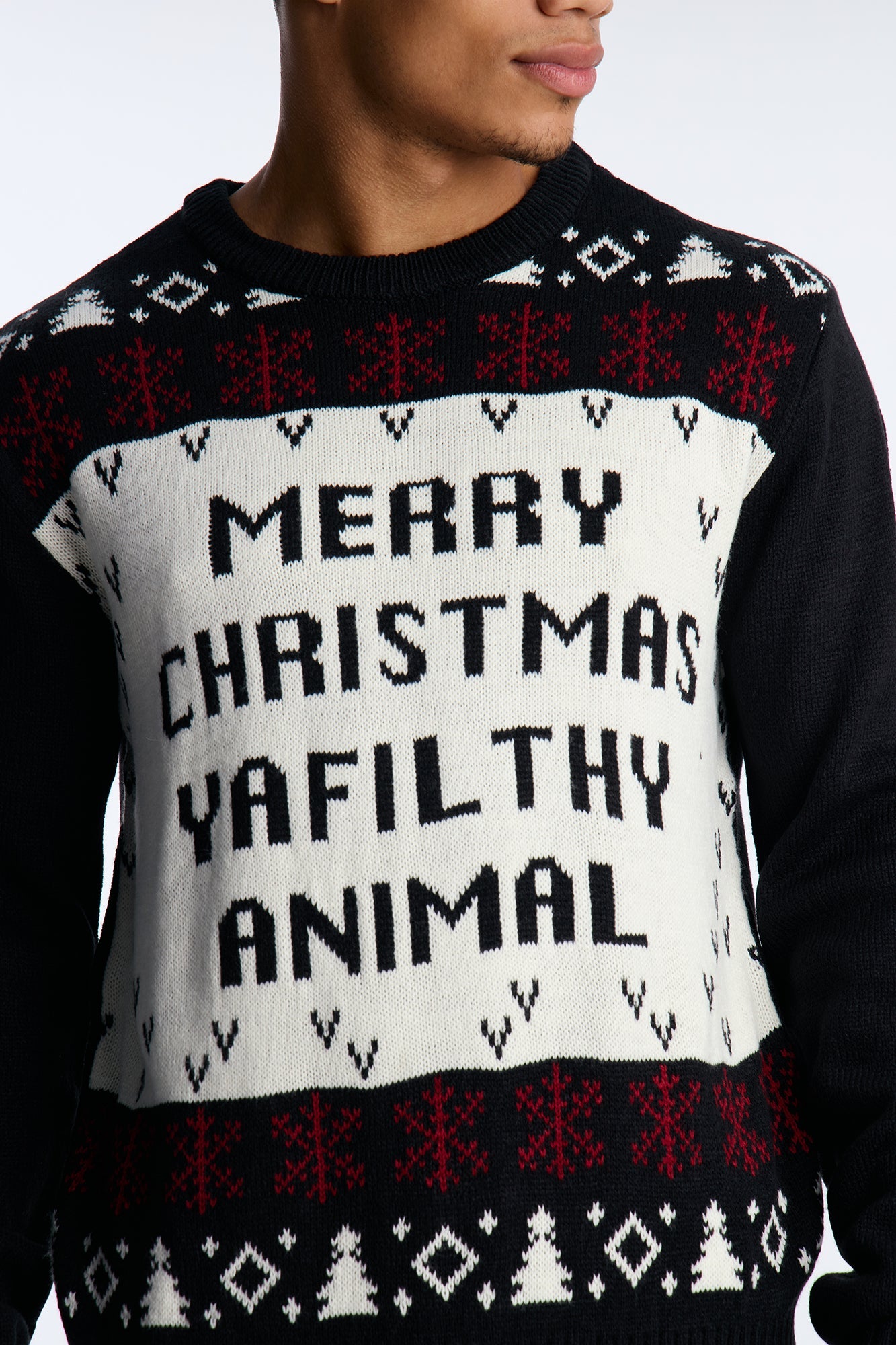 Another Filthy Christmas Sweater - Black/White