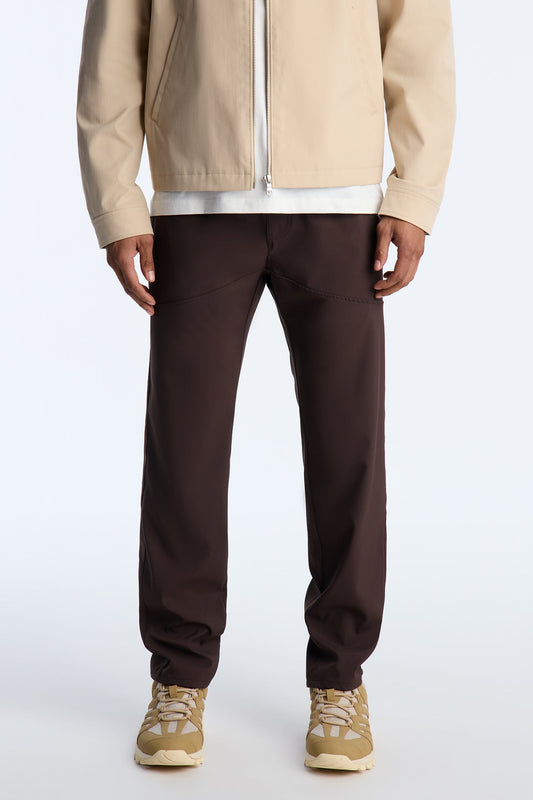 Slim Skull Embroidered Pant - Brown